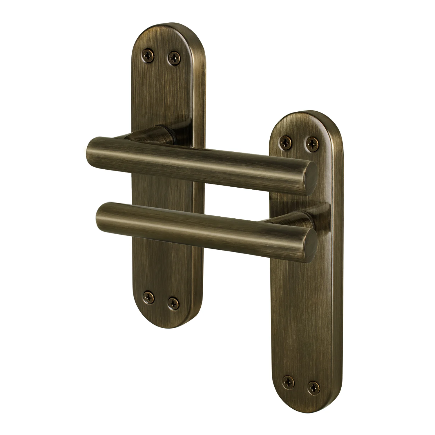 Olbia Antique Brass Lever on Backplate Door Handles - Latch