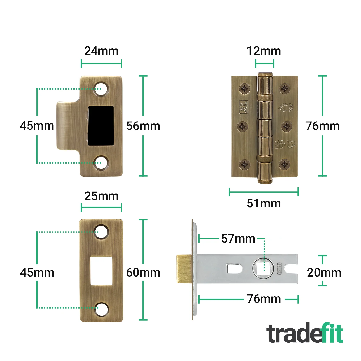 Olbia Antique Brass Lever on Rose Door Handle Pack - 76mm Latch - Image 3