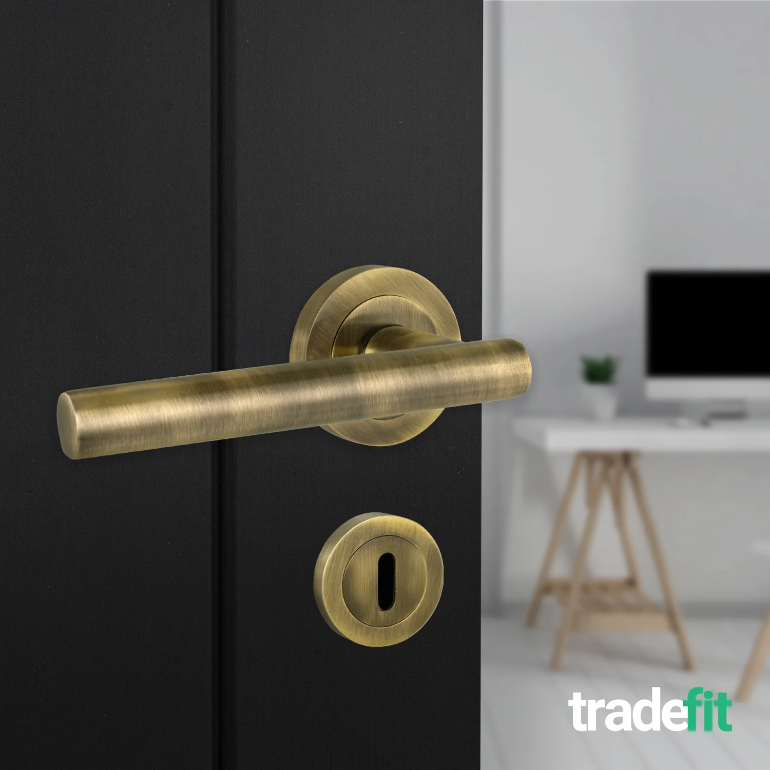 Olbia Antique Brass Lever on Rose Door Handle Pack - 80mm Sashlock - Image 6