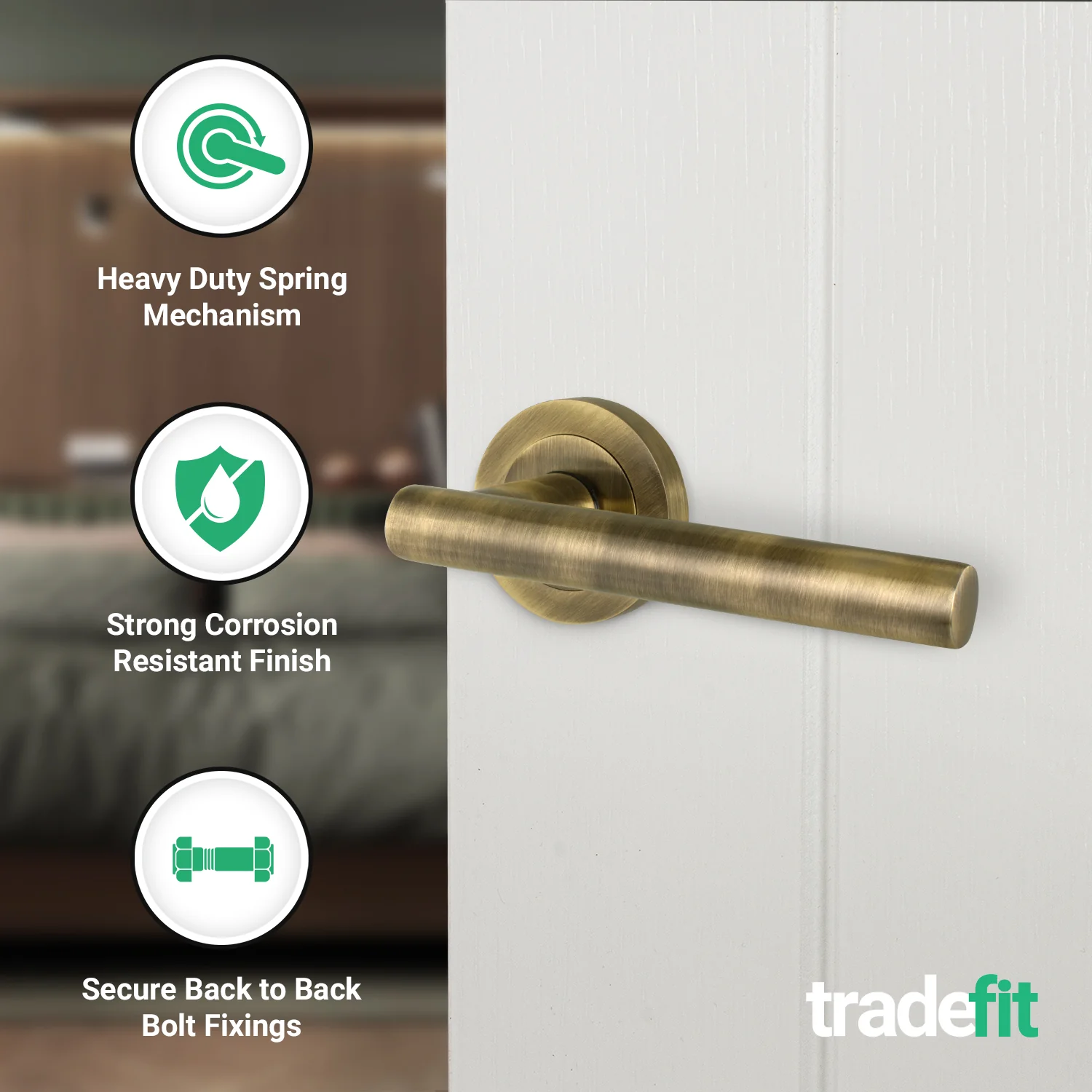 Olbia Antique Brass Lever on Rose Door Handles - Image 3