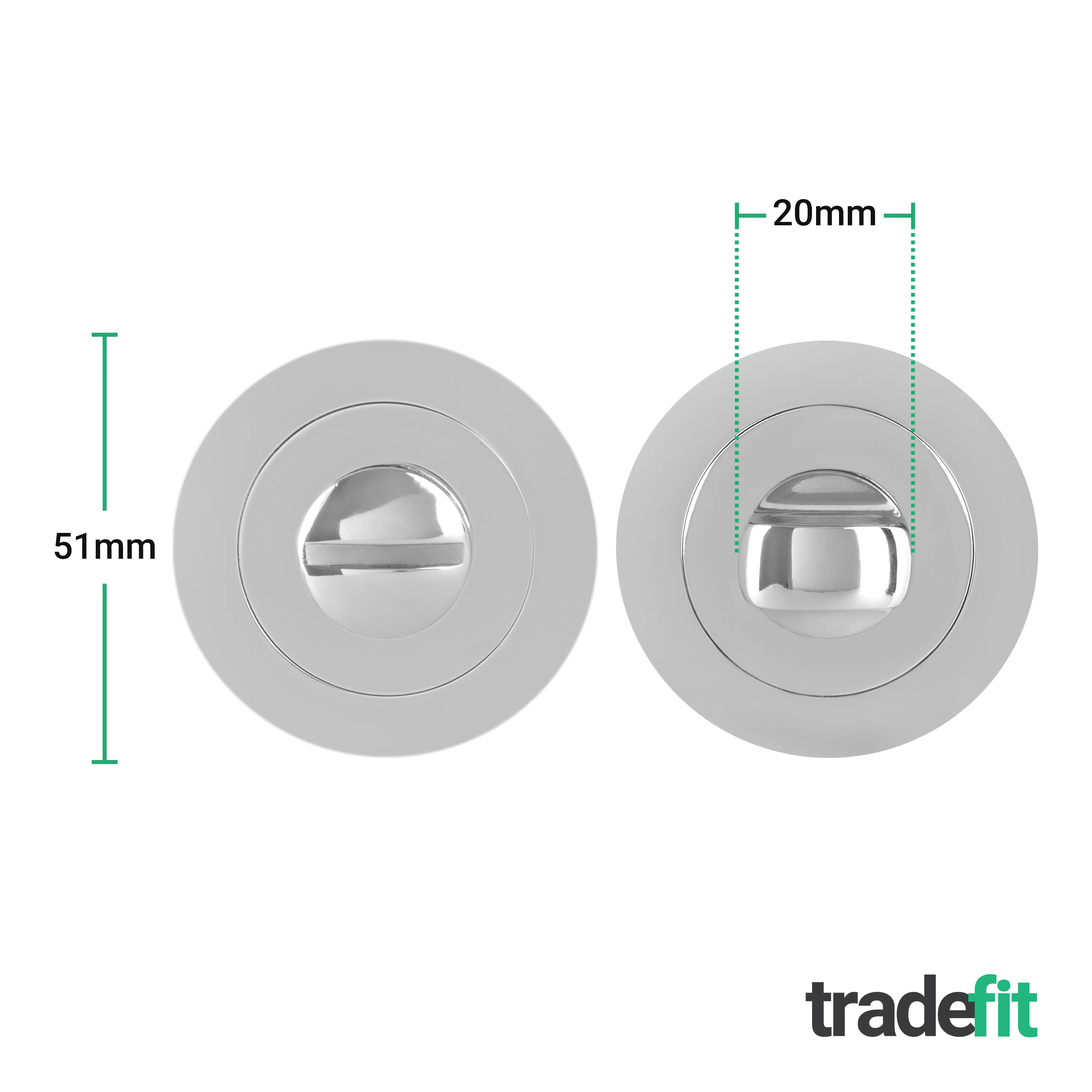 Olbia Bathroom Turn & Release - 5mm Spindle - Polished Chrome - Image 2
