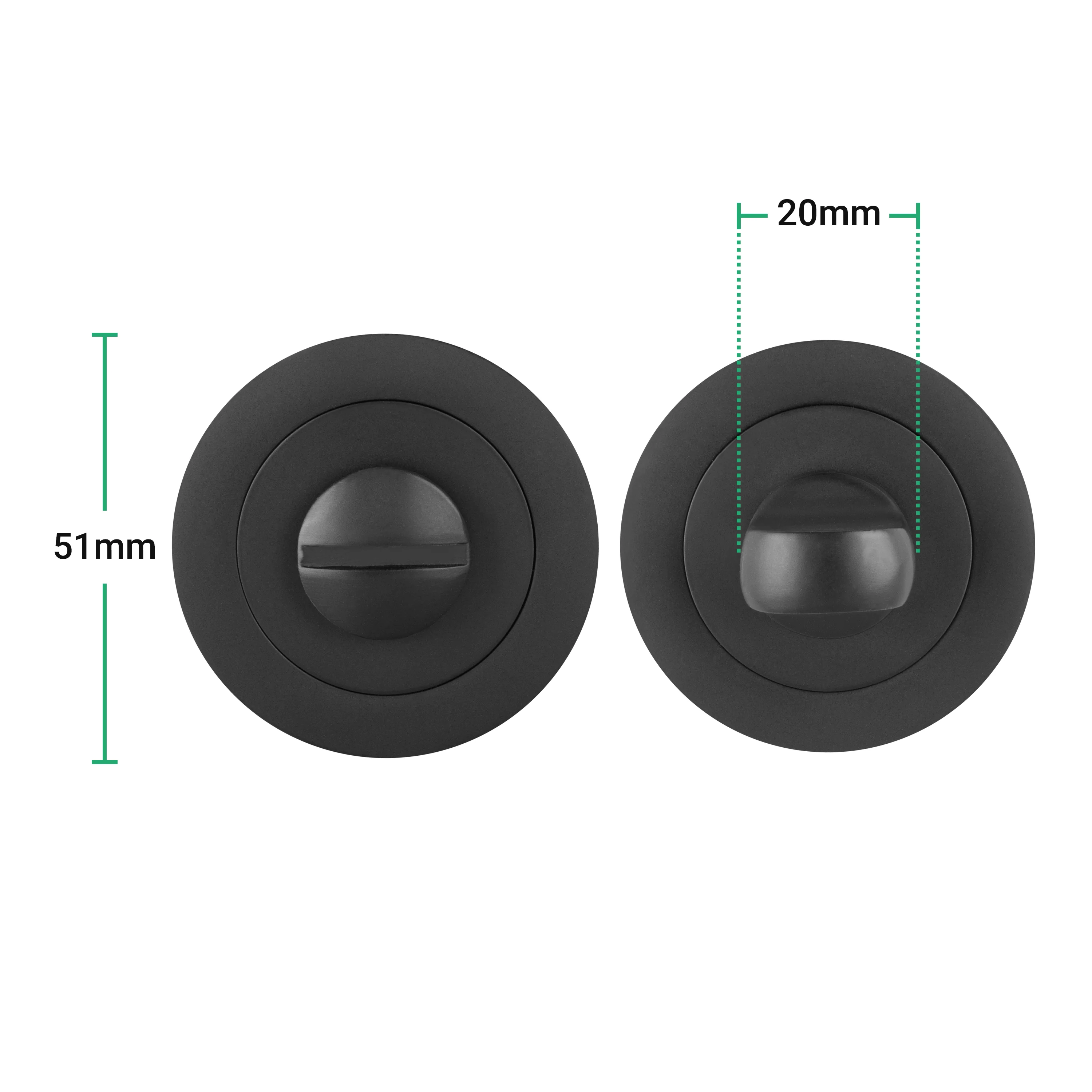 Olbia Bathroom Turn and Release - Matt Black - Set - Image 2