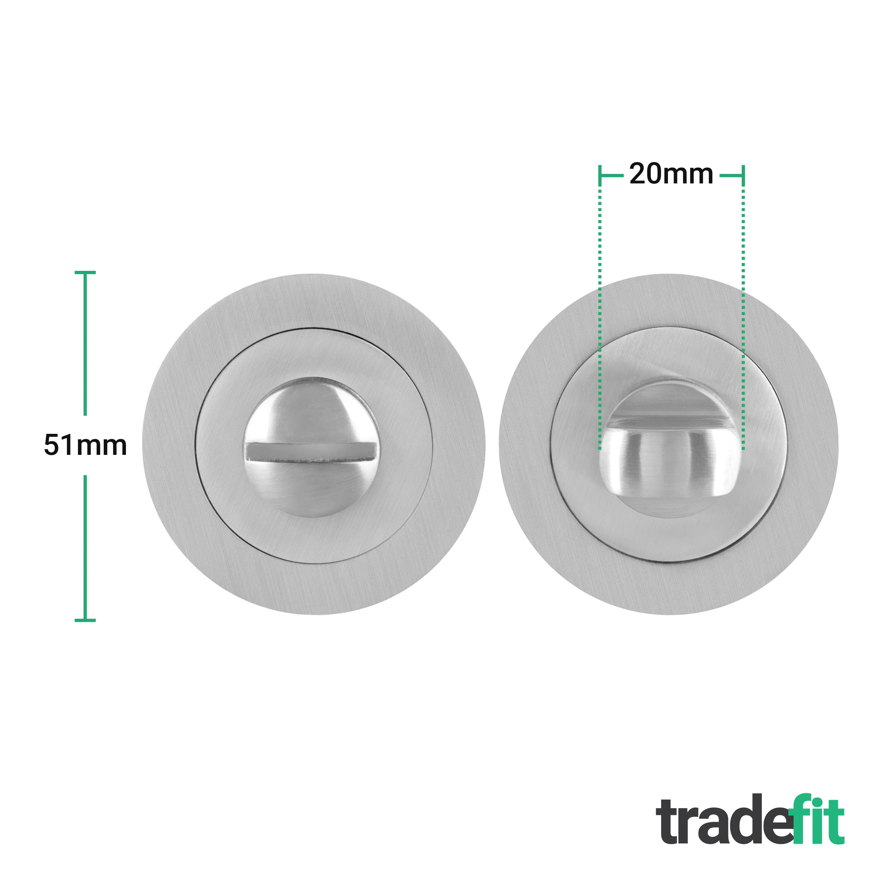 Olbia Satin Nickel Bathroom Turn & Release - Image 2
