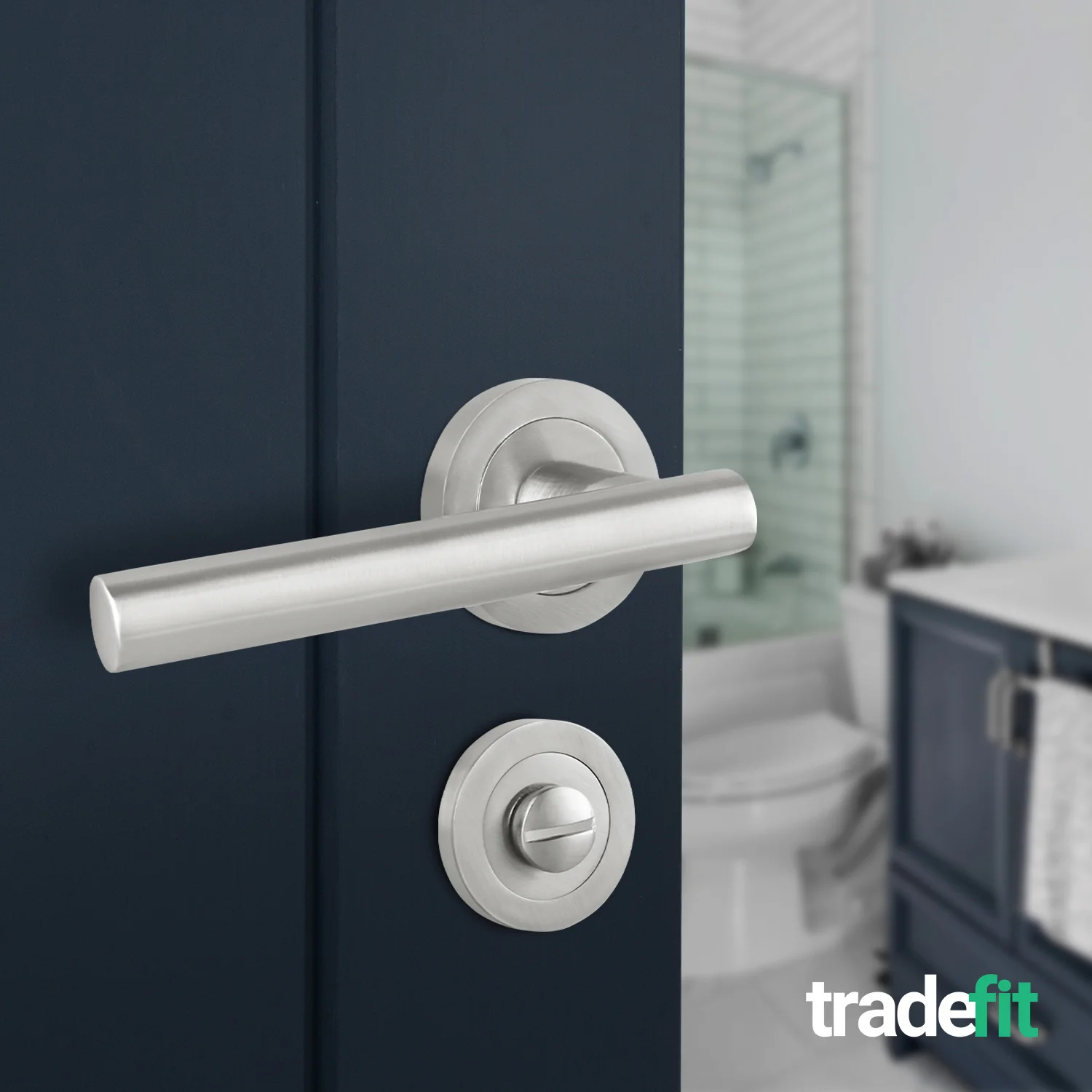 Olbia Satin Nickel Bathroom Turn & Release - Image 4
