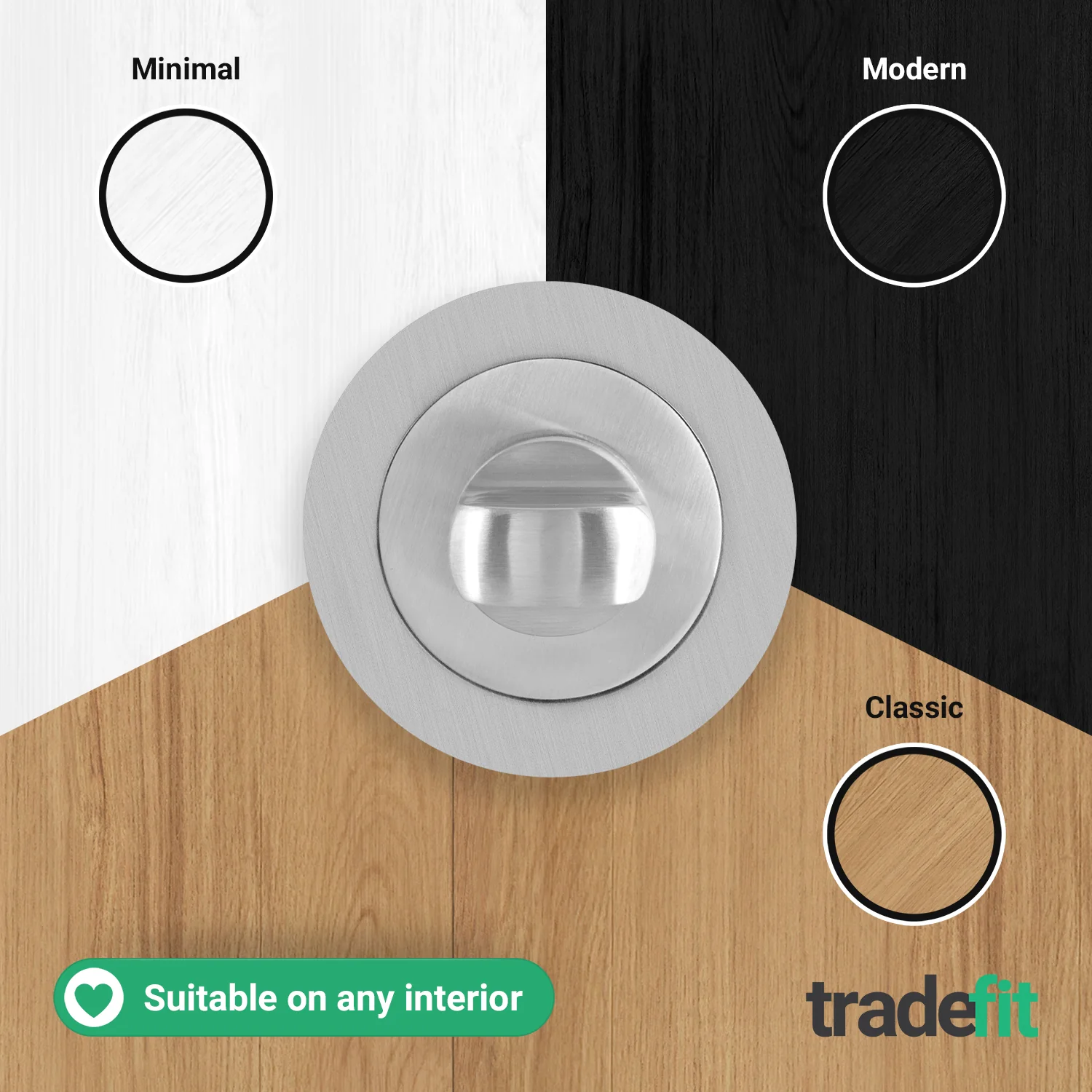 Olbia Satin Nickel Bathroom Turn & Release - Image 5