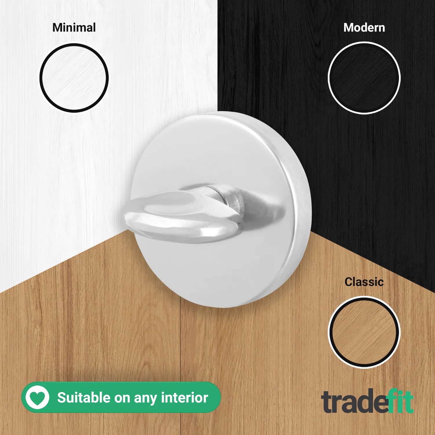 Chrome Round Bathroom Turn & Release - Polished Chrome - Image 5