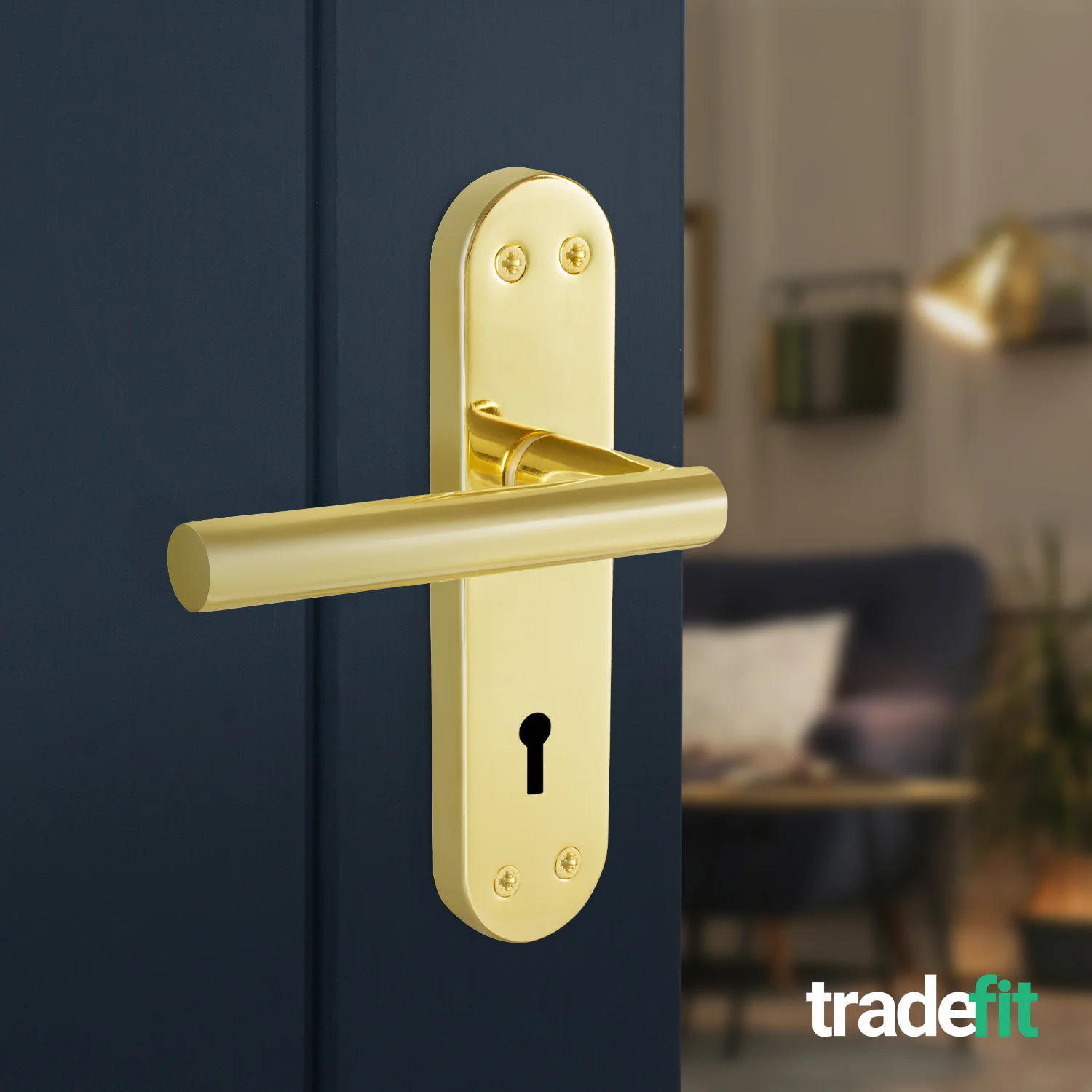 Olbia Brass Plated Lever on Backplate Door Handle Pack – 64mm Sashlock - Image 6