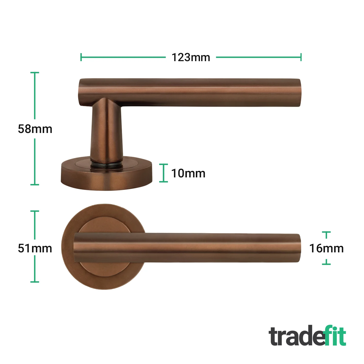 Olbia Bronze Lever on Rose Door Handles - Image 2