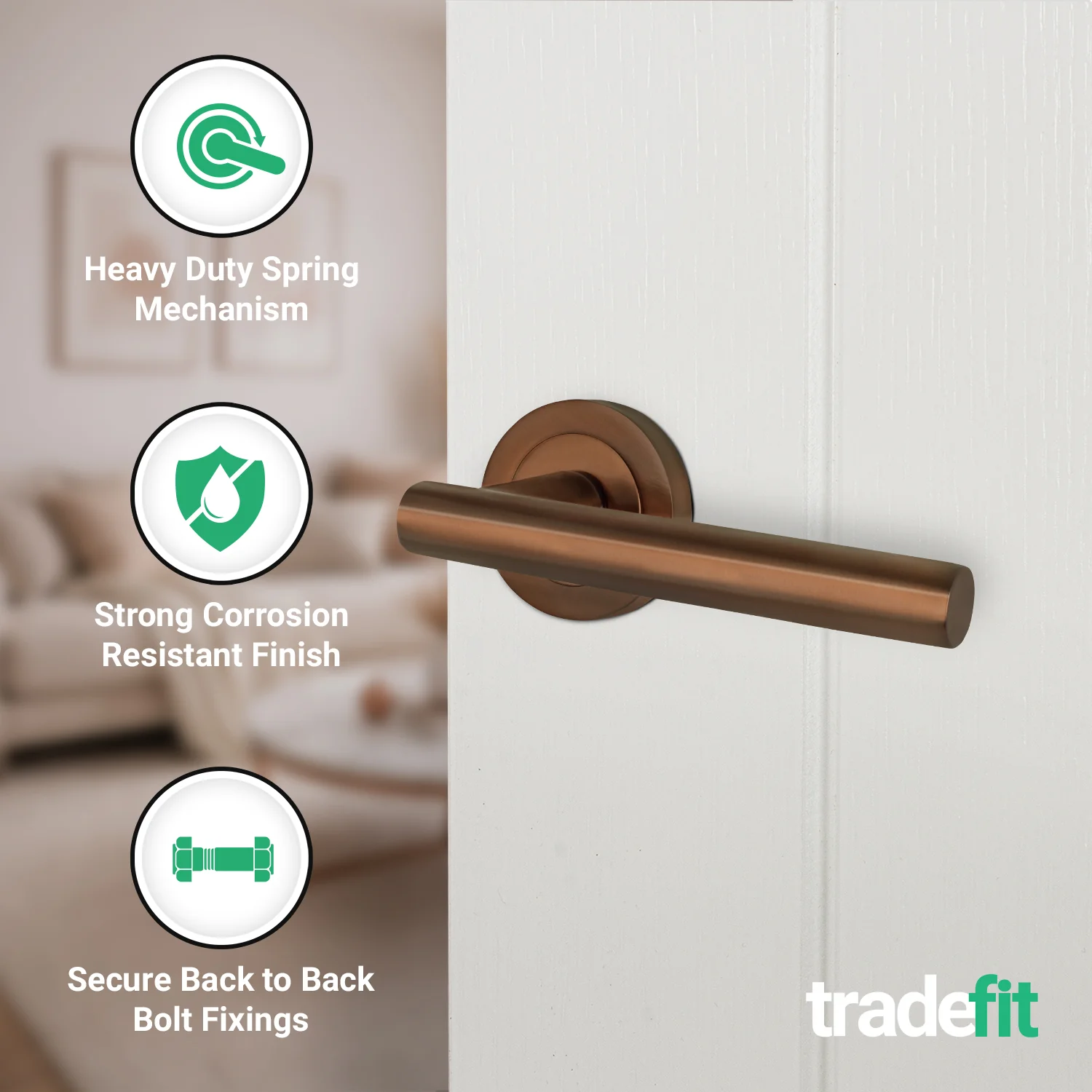 Olbia Bronze Lever on Rose Door Handles - Image 3