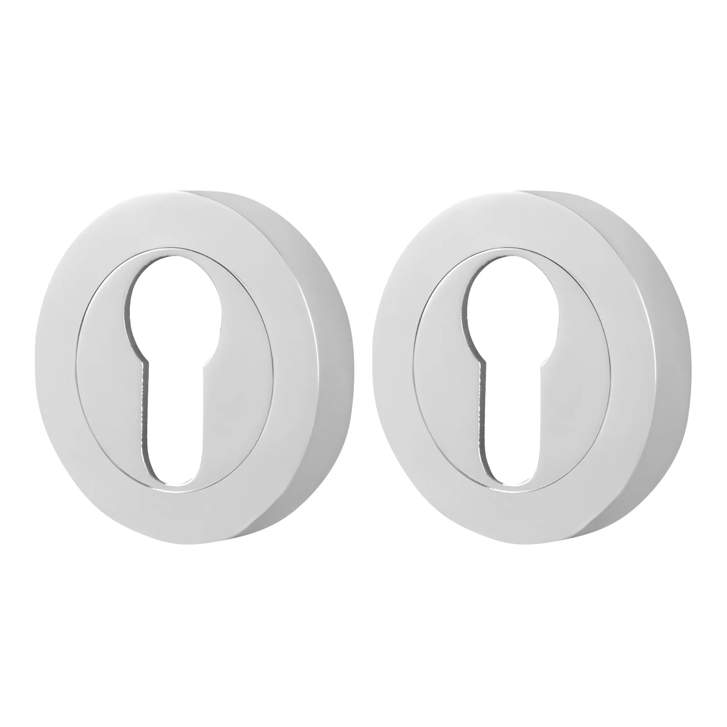 Olbia Euro Profile Keyhole Escutcheon - Polished Chrome - Pair