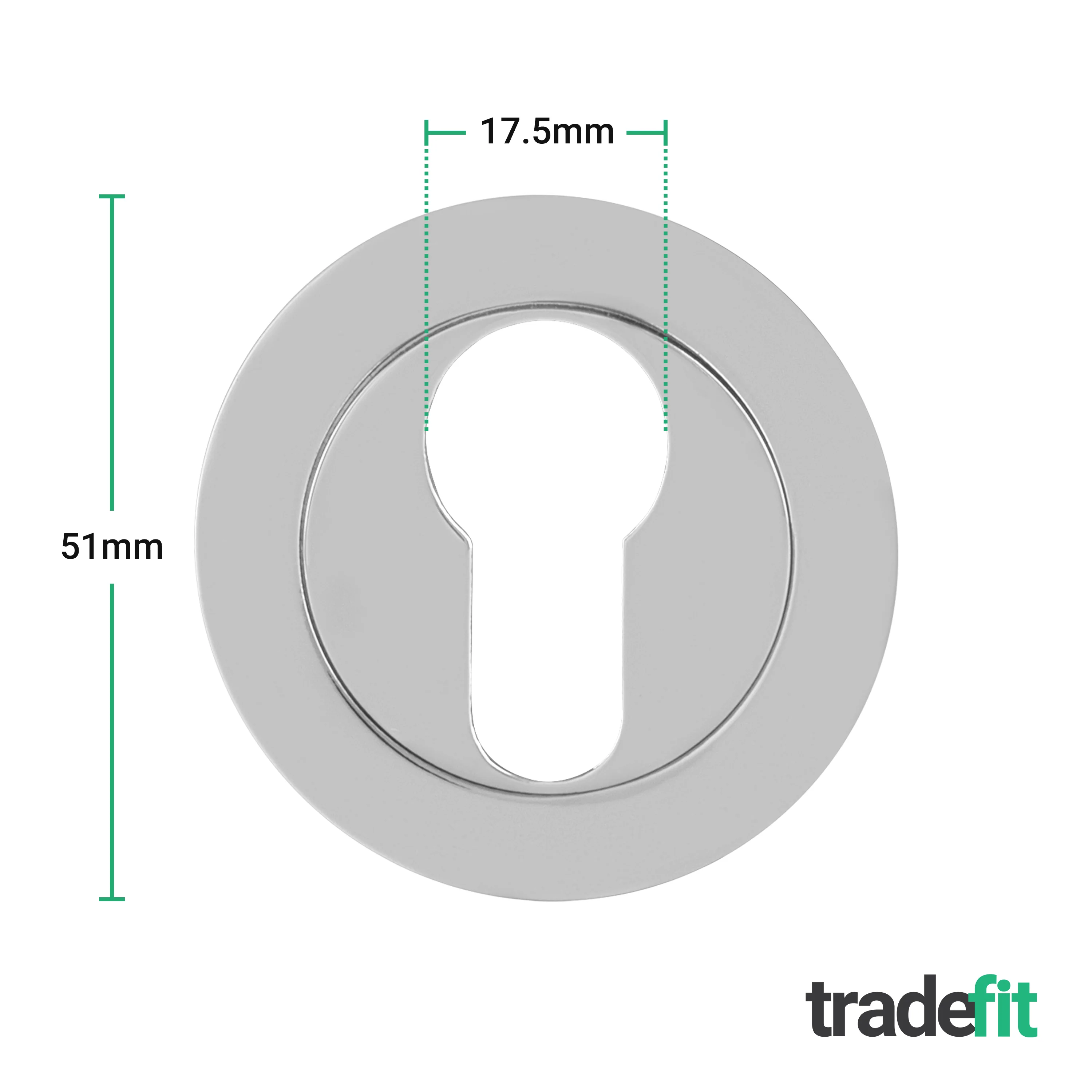 Olbia Euro Profile Keyhole Escutcheon - Polished Chrome - Pair - Image 2