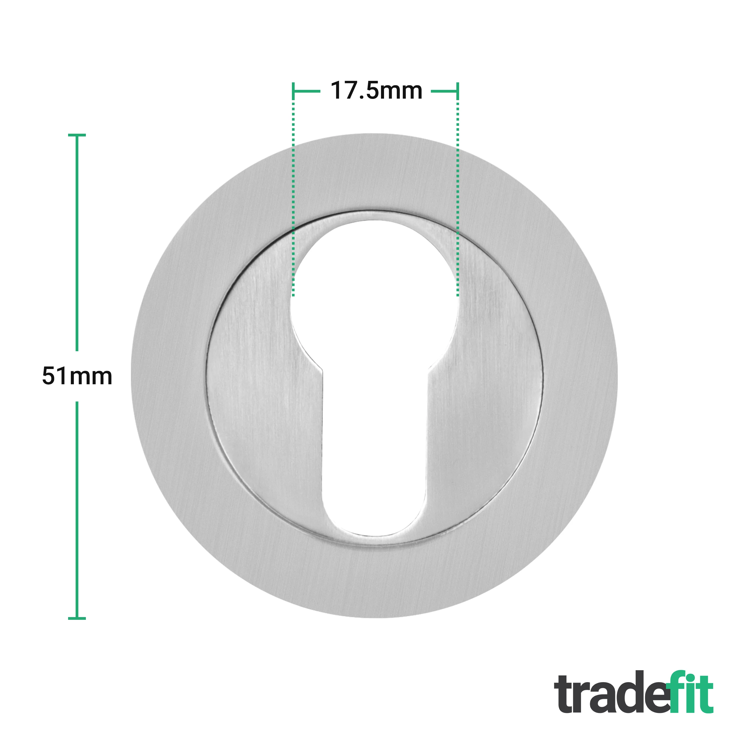 Olbia Euro Profile Keyhole Escutcheon - Satin Nickel - Pair - Image 2