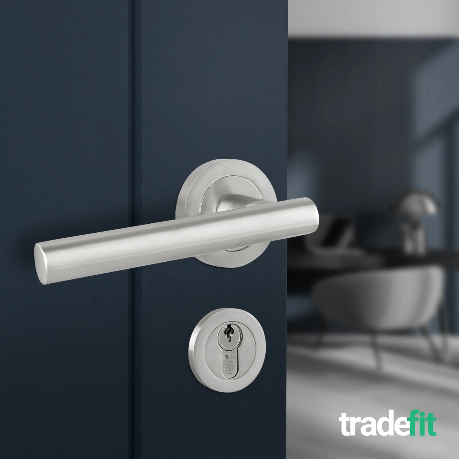 Olbia Euro Profile Keyhole Escutcheon - Satin Nickel - Pair - Image 4