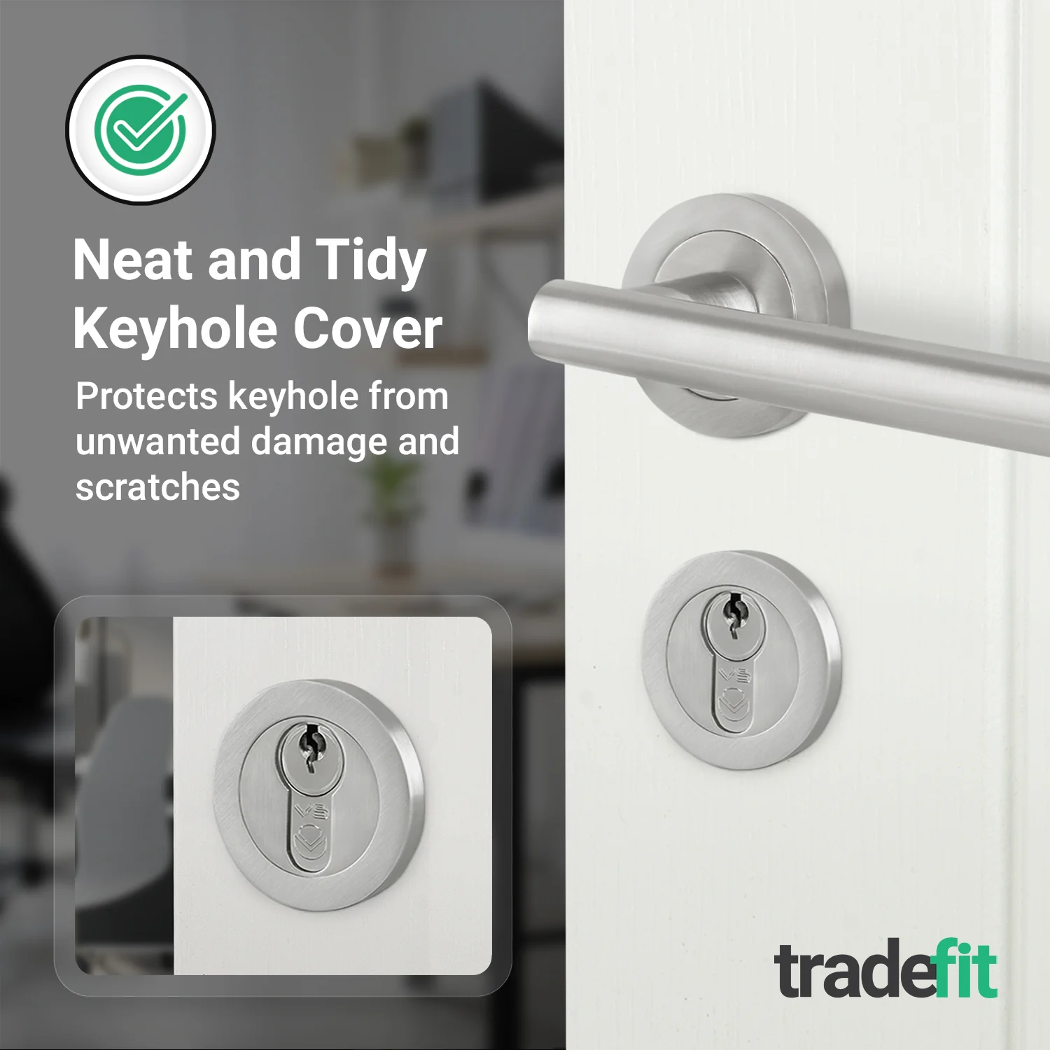Olbia Euro Profile Keyhole Escutcheon - Satin Nickel - Pair - Image 6