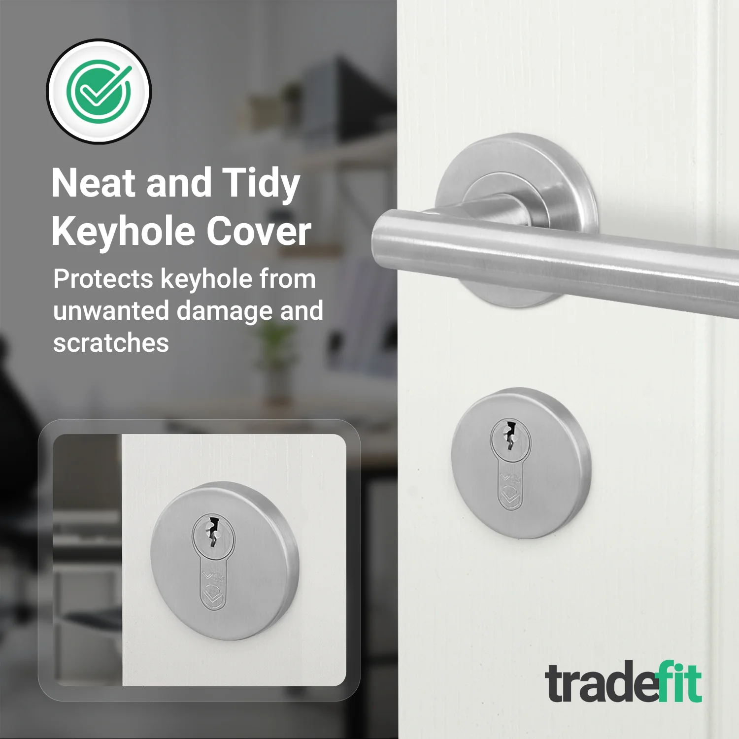 Olbia Euro Profile Keyhole Escutcheon - Satin Nickel - Pair - Image 6