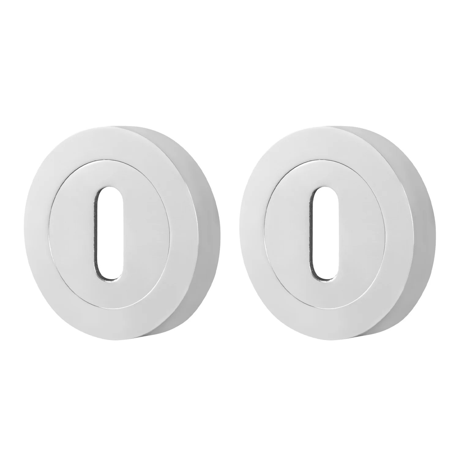 Olbia Chrome Round Keyhole Escutcheons - 54mm - Polished Chrome - Pair