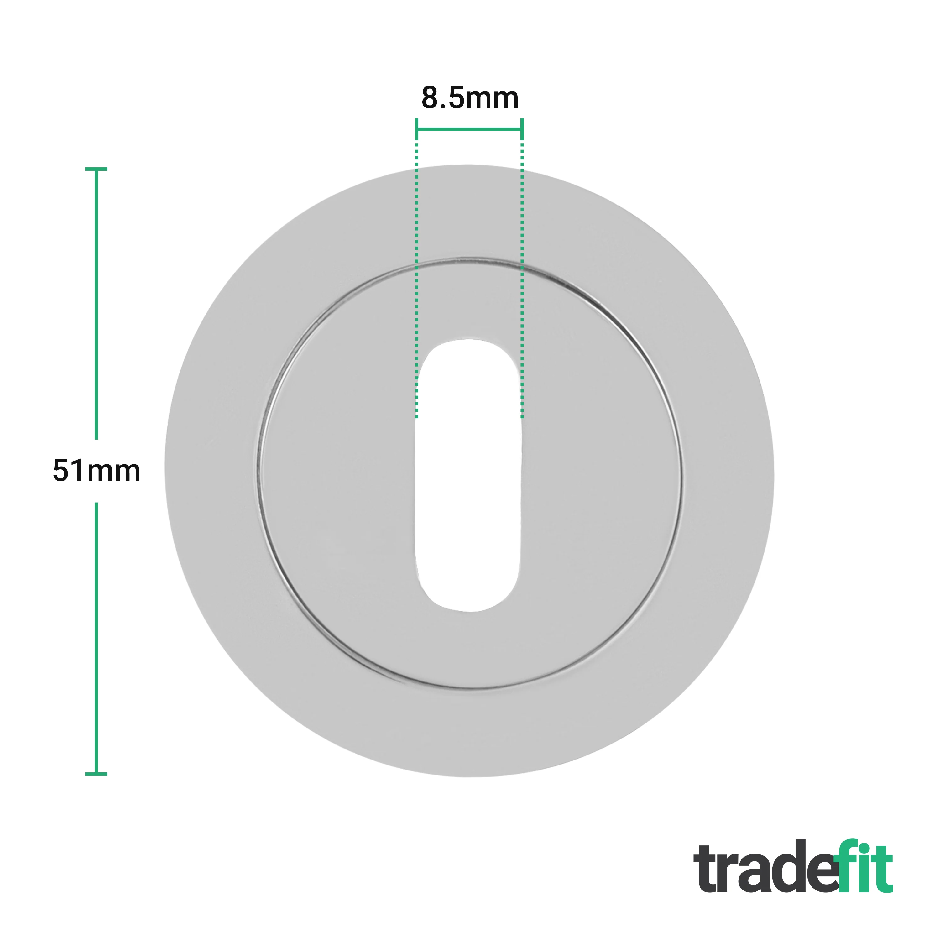 Olbia Chrome Round Keyhole Escutcheons - 54mm - Polished Chrome - Pair - Image 2