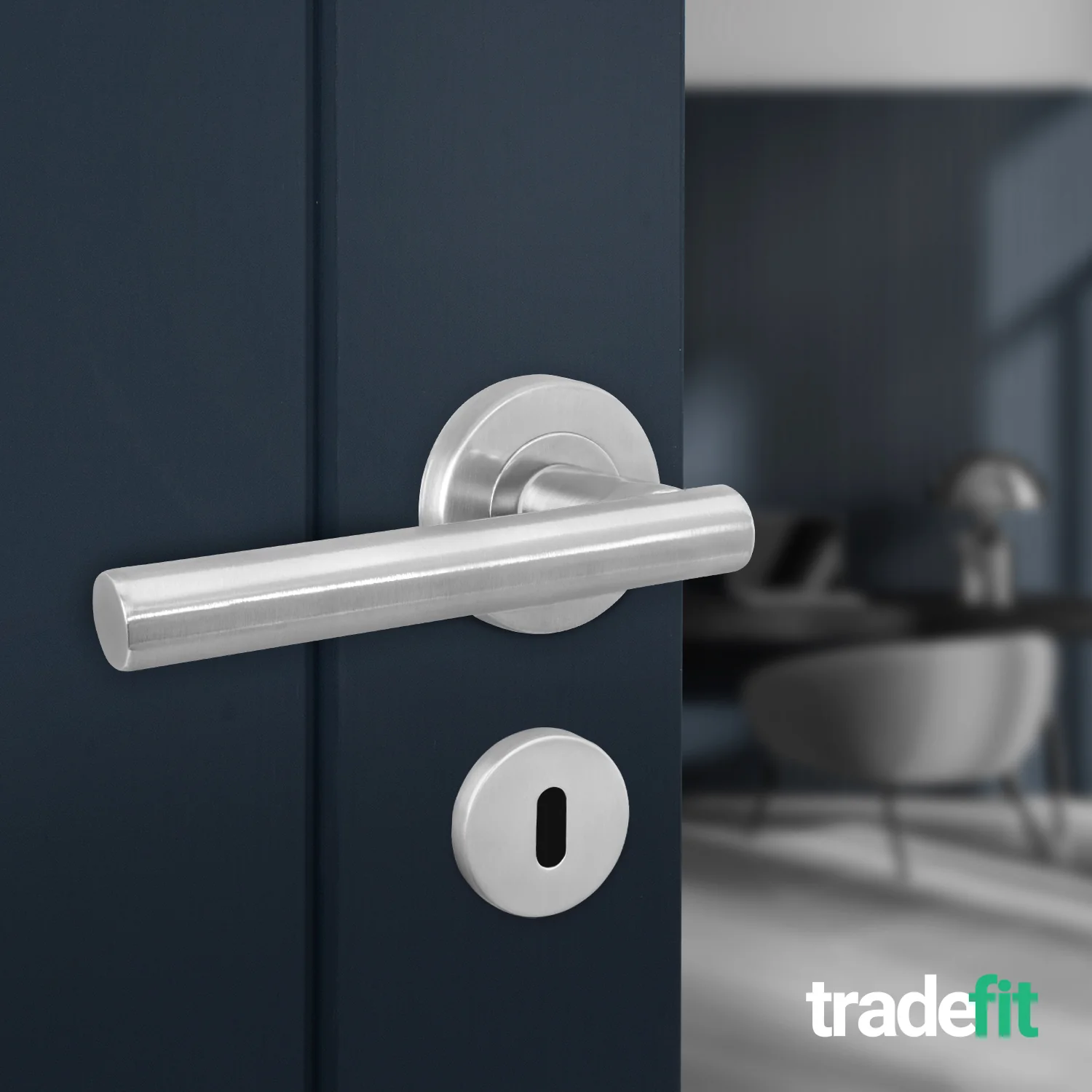Satin Nickel Round Keyhole Escutcheons - 1 Pair 52mm - Image 4