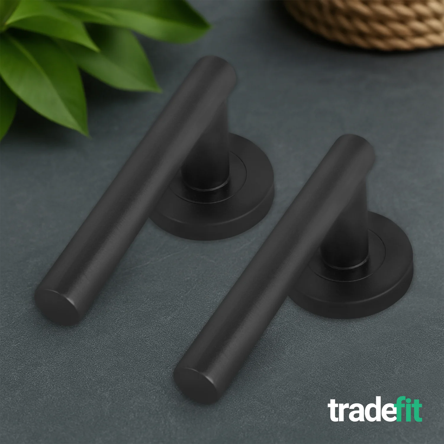 Olbia Matt Black Lever on Rose Door Handle Kit - 80mm Euro Sashlock and Double Cylinder - Keyed Alike - Image 8