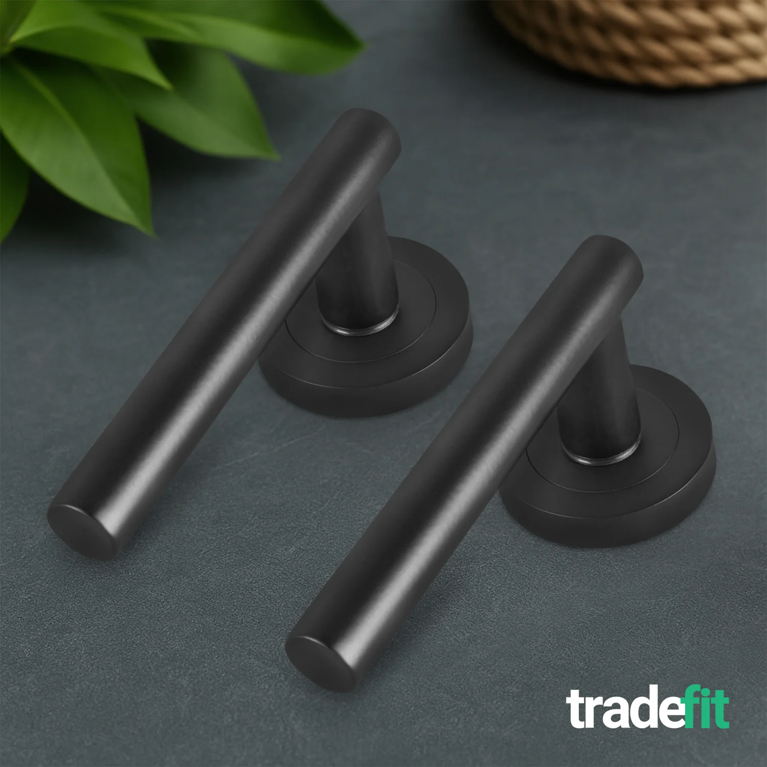 Olbia Matt Black Lever on Rose Door Handle Kit - Medium Duty FD30/60 - 80mm Bathroom Lock - Image 9
