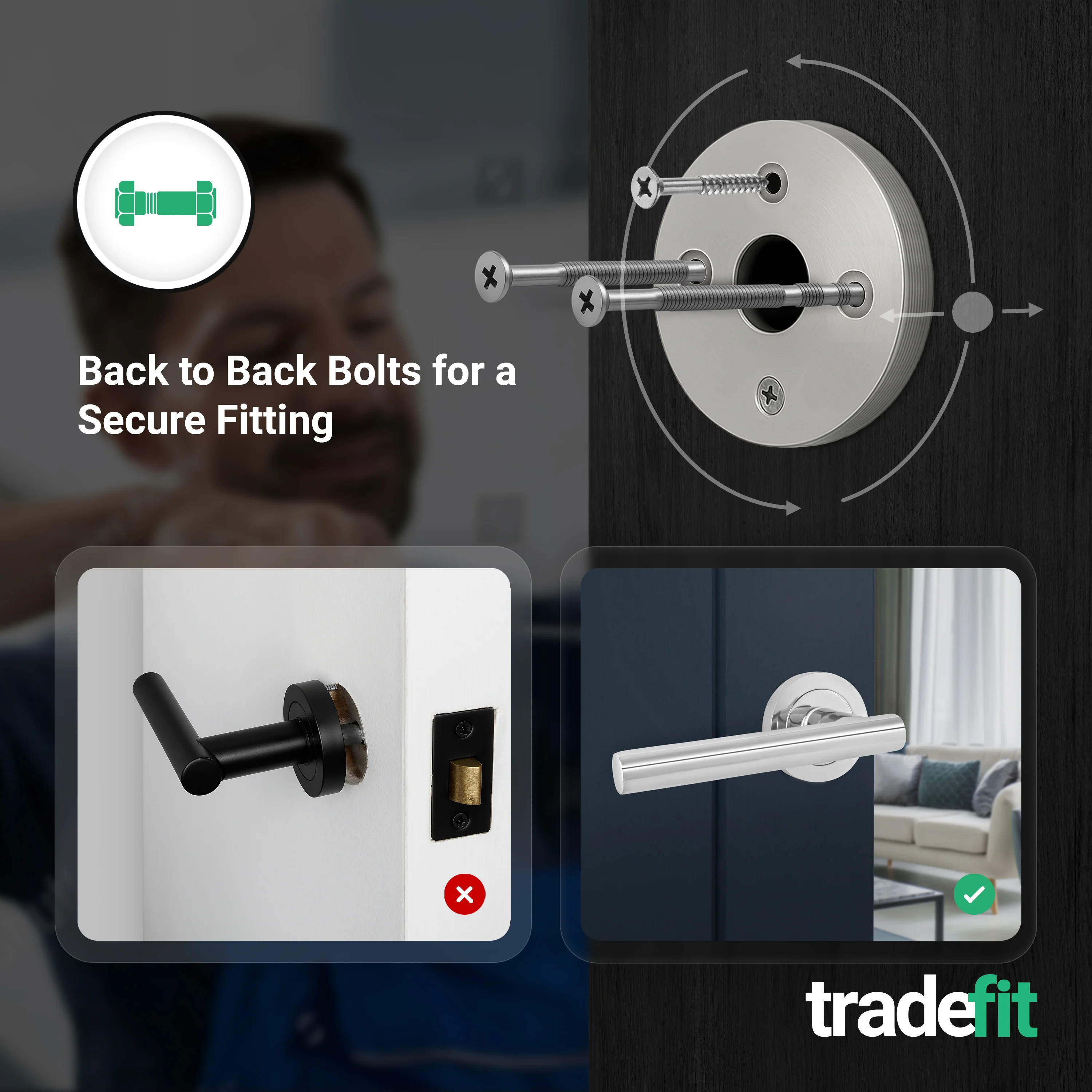 Olbia Polished Chrome Lever on Rose Door Handle Kit - 80mm Euro Sashlock and Double Cylinder - Master Keyed - Image 7