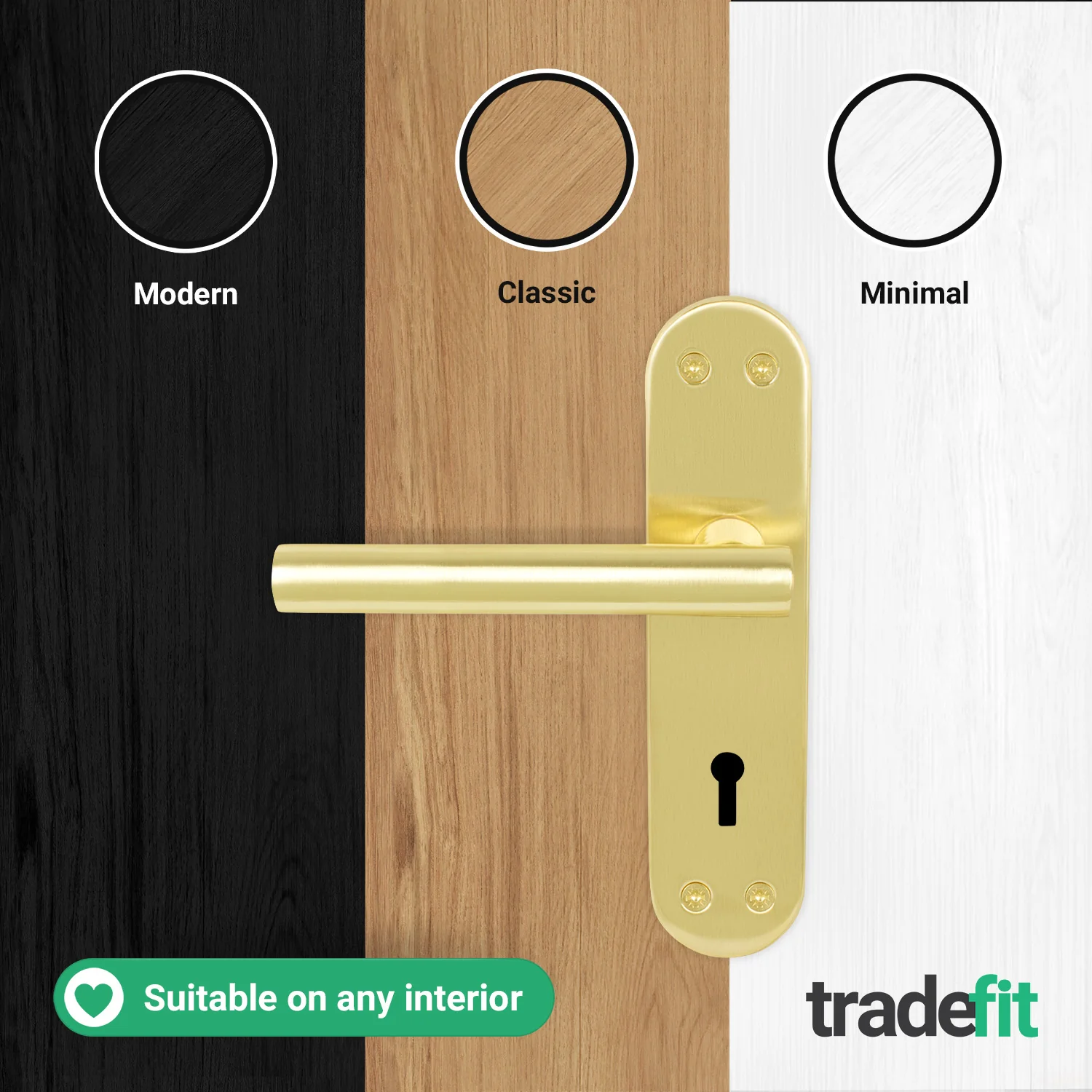 Olbia Satin Brass Lever on Backplate Door Handle Pack – 64mm Sashlock - Image 7