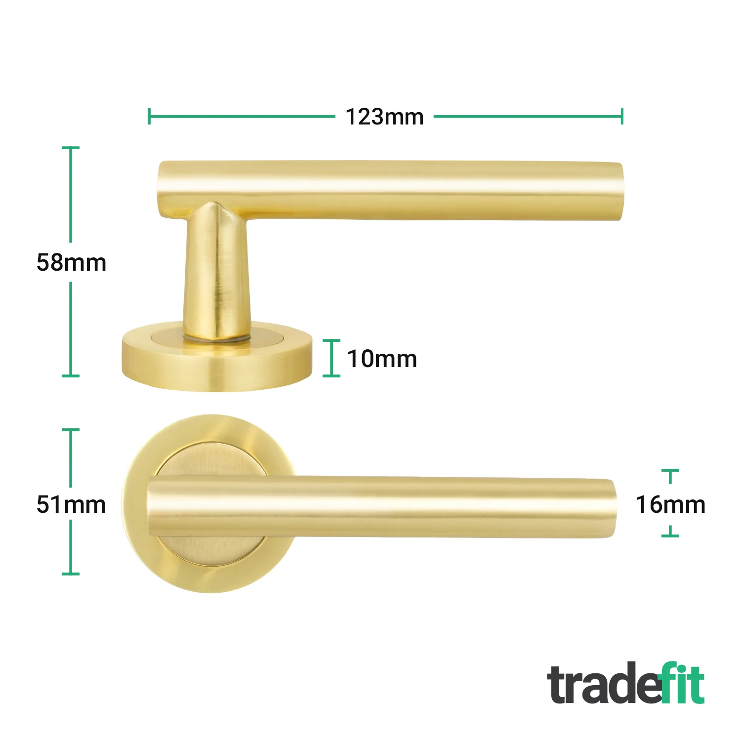 Olbia Satin Brass Lever on Rose Door Handle Kit - 80mm Euro Sashlock and Thumbturn Cylinder - Master Keyed - Image 2