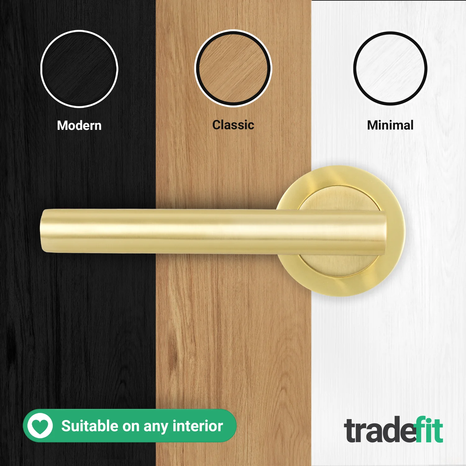 Olbia Satin Brass Lever on Rose Door Handle Pack - 64mm Latch - Image 7