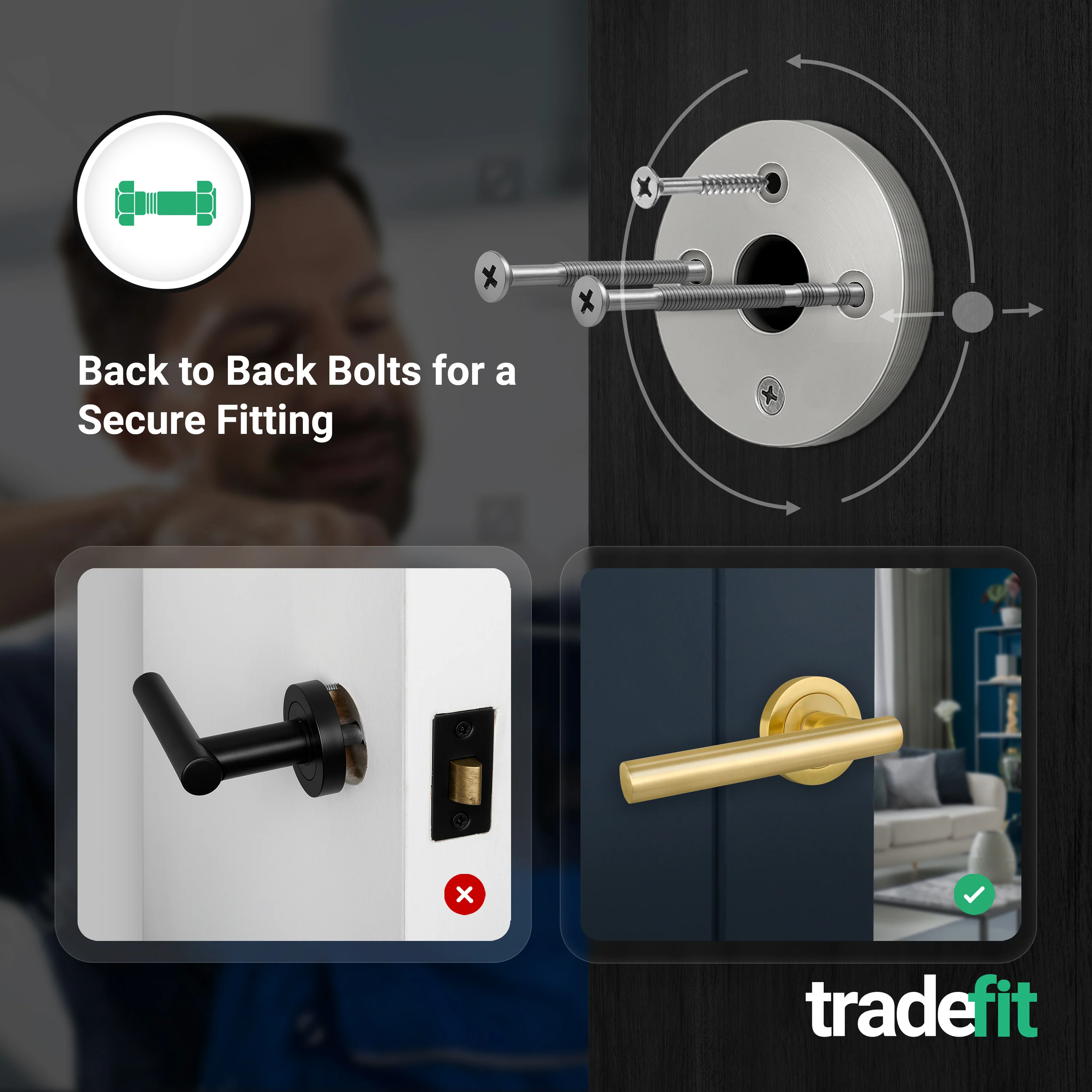 Olbia Satin Brass Lever on Rose Door Handle Pack - 80mm Sashlock - Image 5