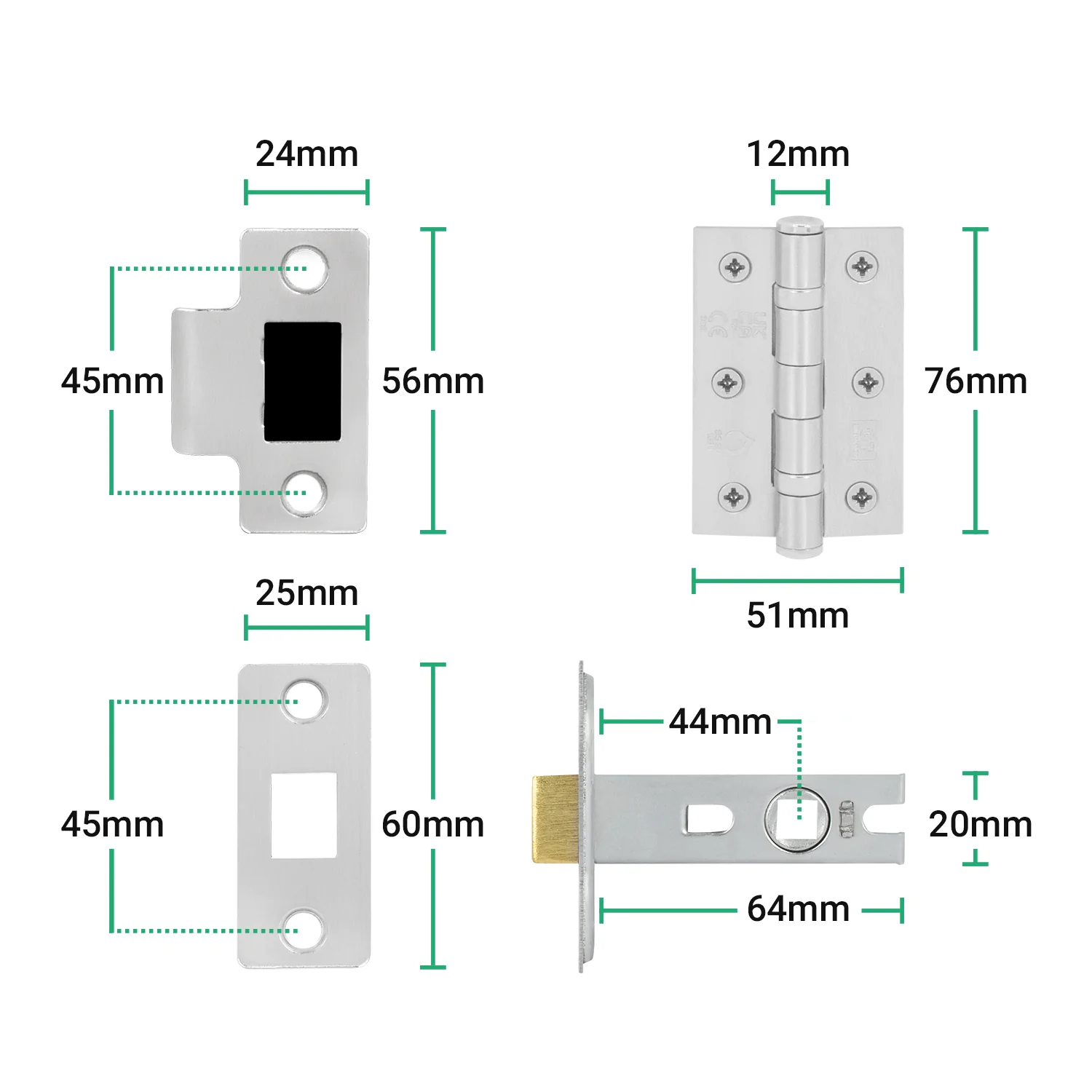 Olbia Satin Nickel Lever on Backplate Door Handle Pack – 64mm Latch - Image 3