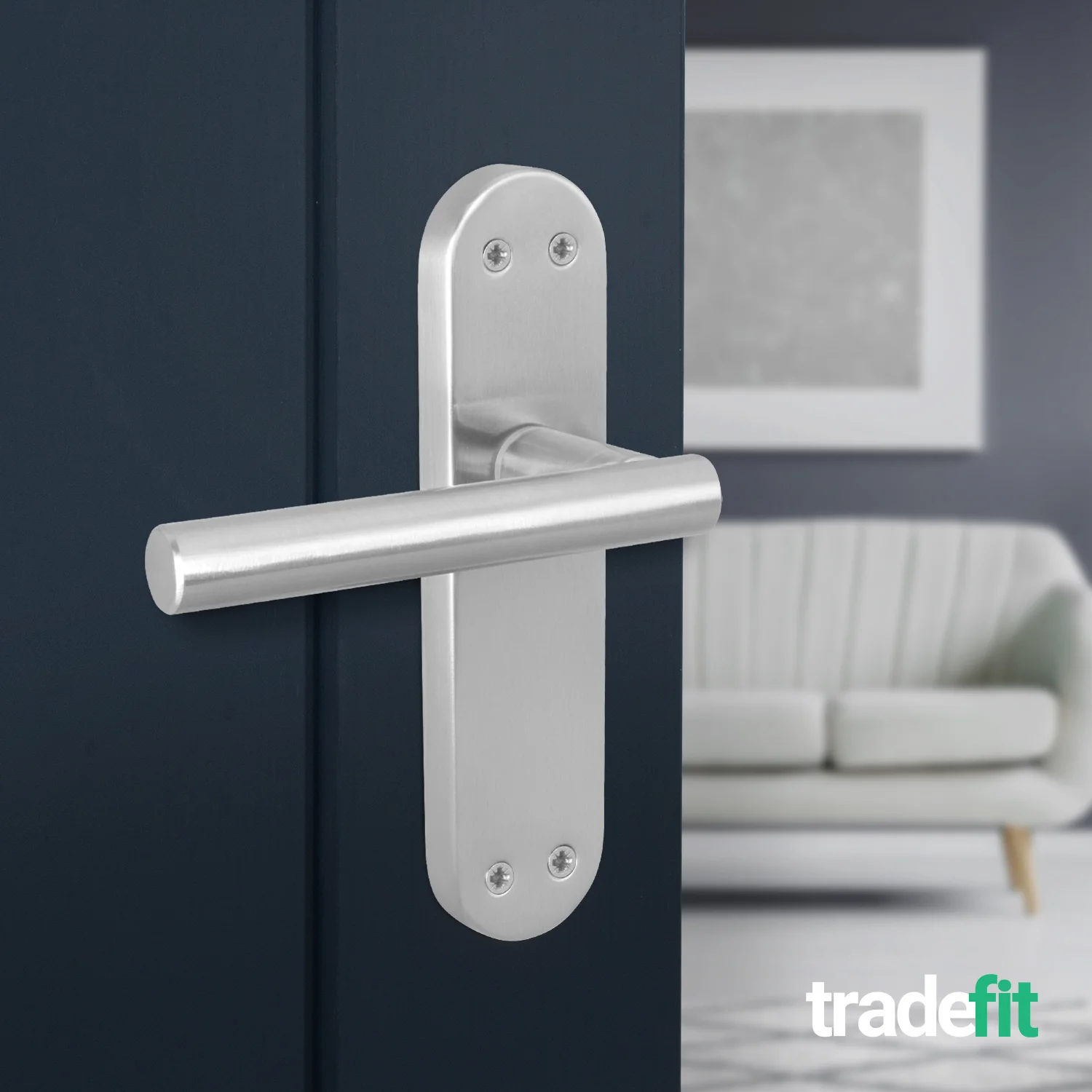Olbia Satin Nickel Lever on Backplate Door Handle Pack – 64mm Latch - Image 6