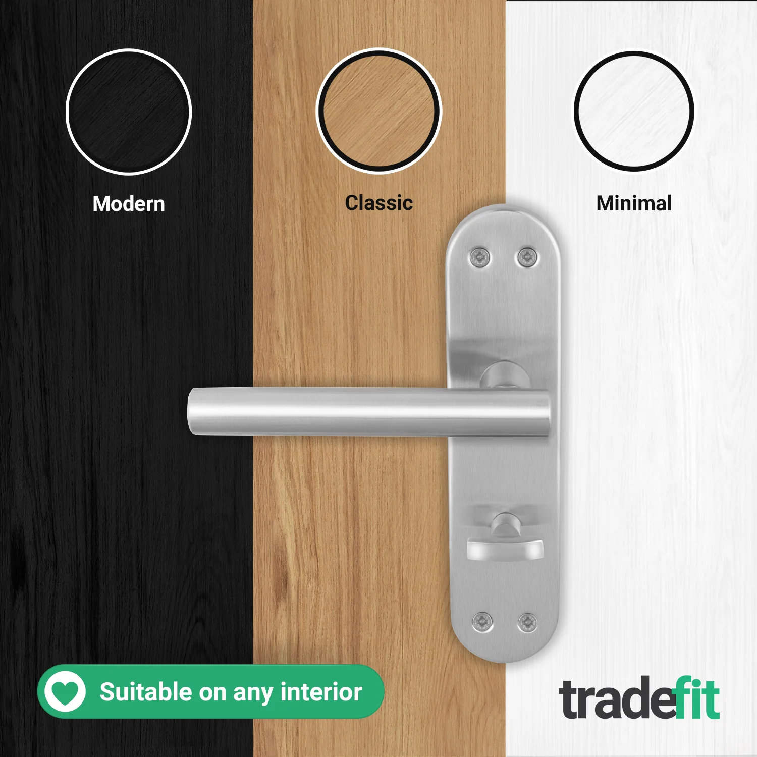 Olbia Satin Nickel Lever on Backplate Door Handles - Bathroom - Image 5