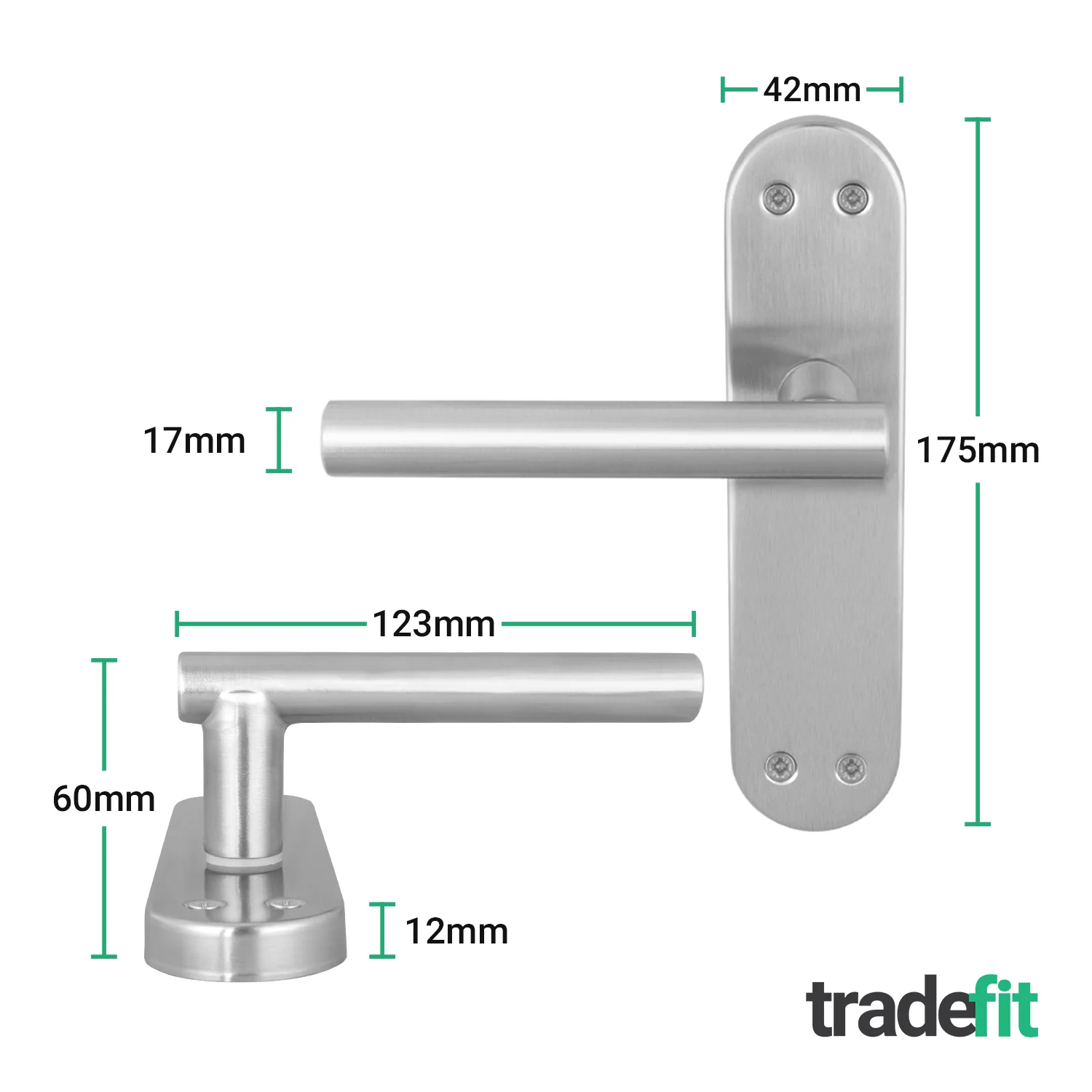 Olbia Satin Nickel Lever on Backplate Door Handles - Latch - Image 2