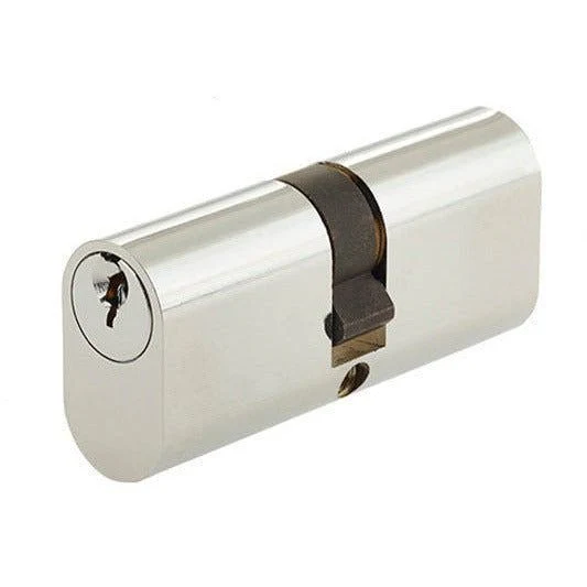Oval Double Cylinder Lock - 30x30mm - Polished Chrome - Keyed to Differ