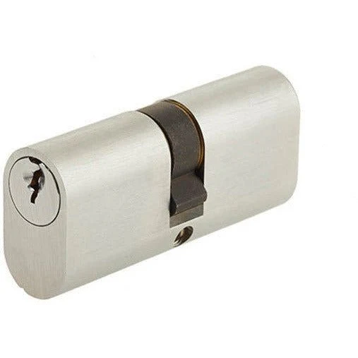Oval Double Cylinder Lock - 40x40mm - Satin Chrome - Keyed to Differ