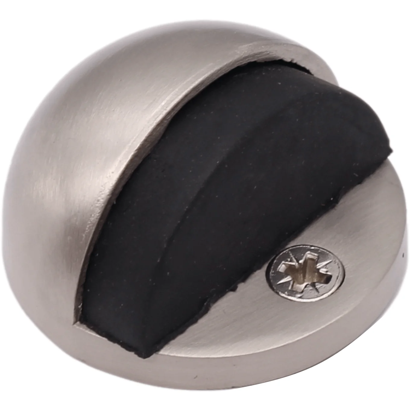 Oval Floor Mounted Door Stop - Screw Fixing - Satin Nickel - Image 5
