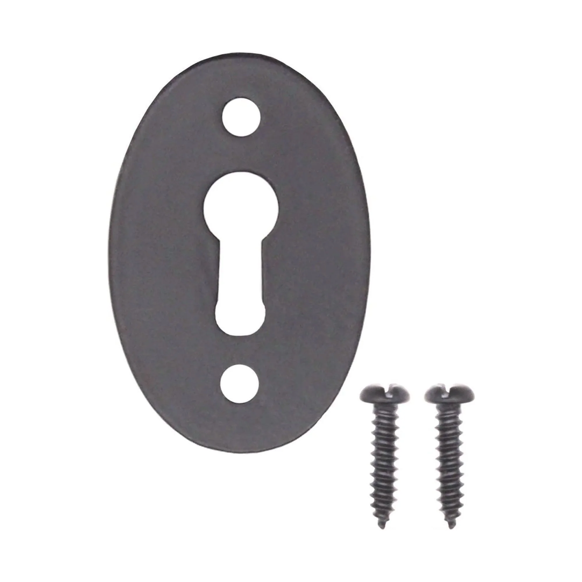 Oval Keyhole Cover Escutcheon - 50x34mm - Black Antique Iron