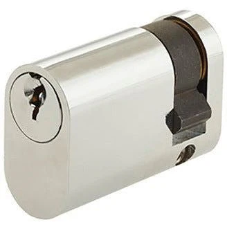 Oval Single Cylinder Lock - 40mm - Polished Chrome - Keyed to Differ