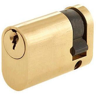 Oval Single Cylinder Lock - 45mm - Brass - Keyed to Differ