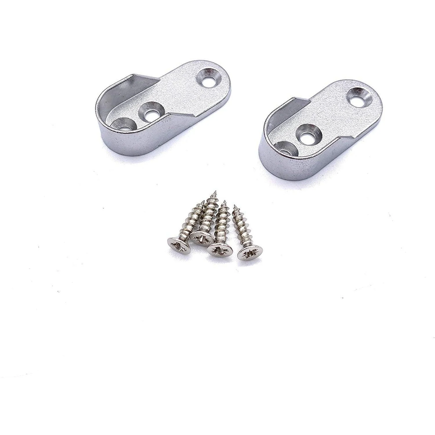 Wardrobe Rail Kit - Oval - Polished Chrome - 1829mm x 30mm x 15mm Tube with 2x End Sockets & 1x Centre Brackets - Image 2