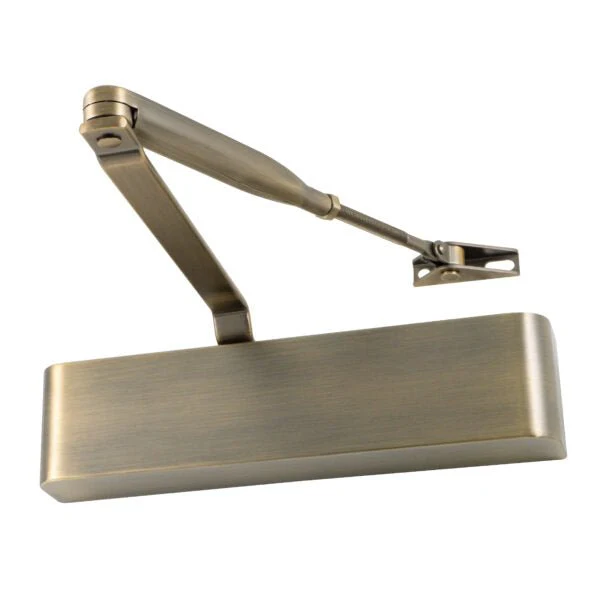 Commercial Grade Fire Door Closer - Power Size 2-4 - Door Weight to 80kg - CE Marked - Antique Brass