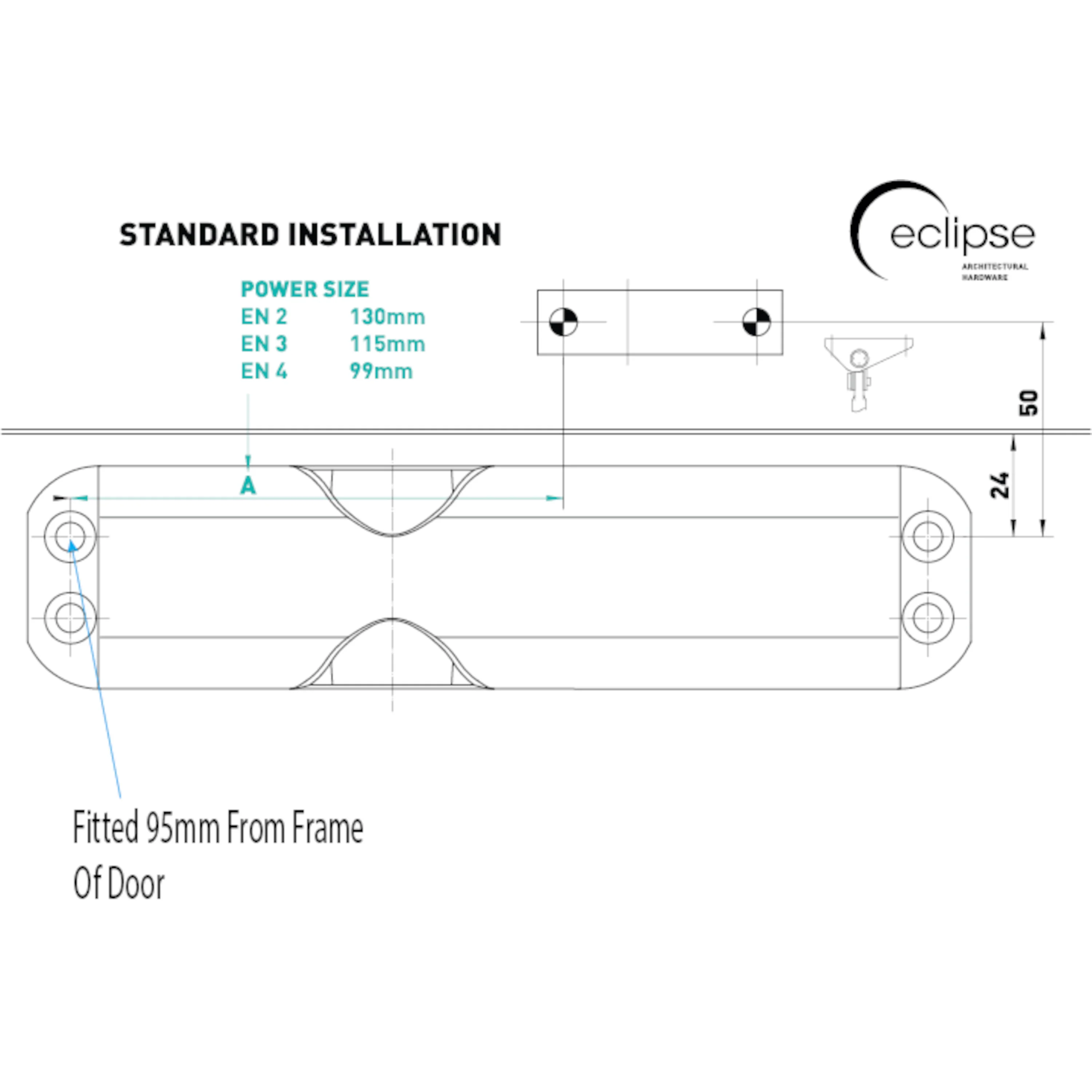 Commercial Grade Fire Door Closer - Power Size 2-4 - Door Weight to 80kg - CE Marked - Satin Nickel - Image 2