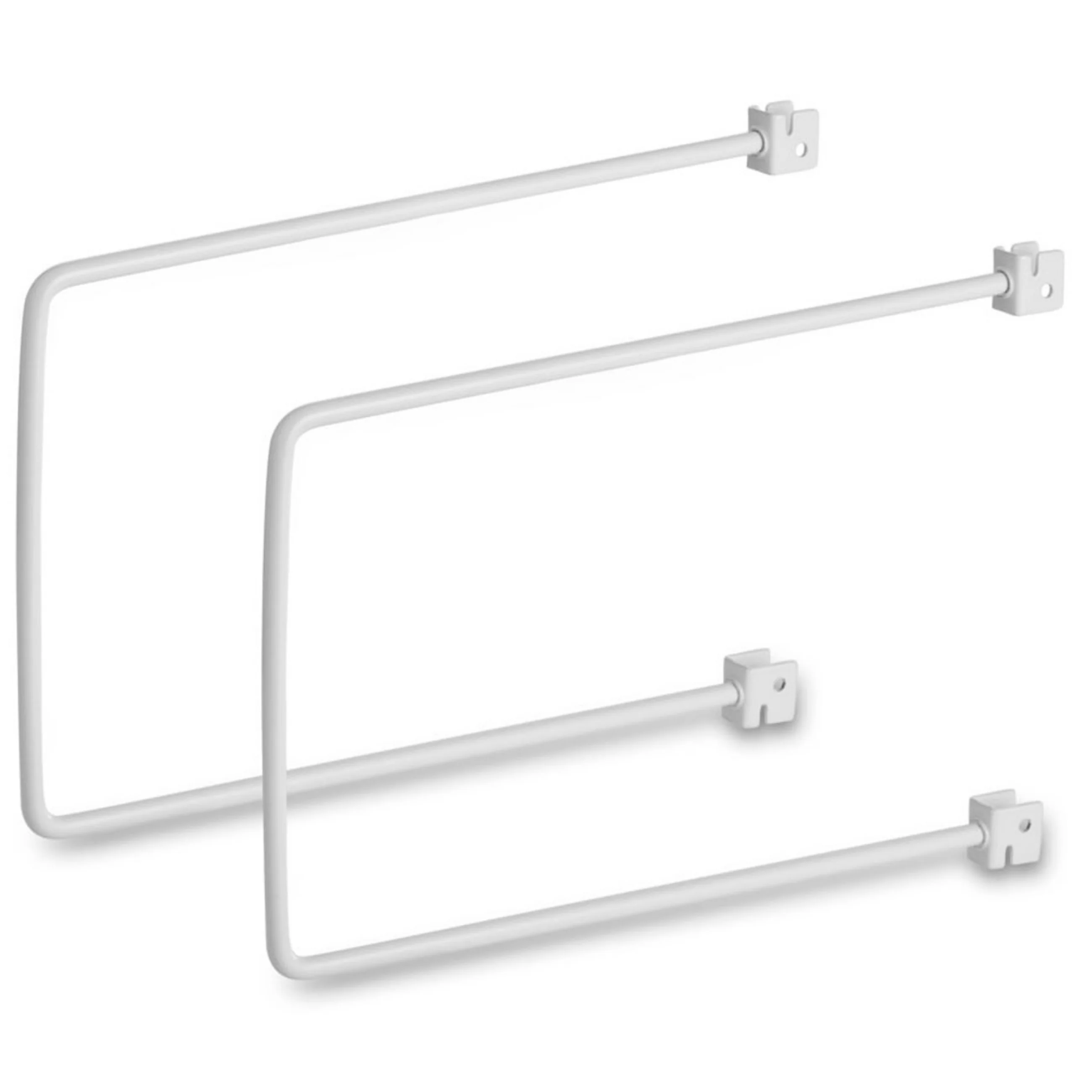 PAIR Twin Slot Sprung Bookends -White - 250mm