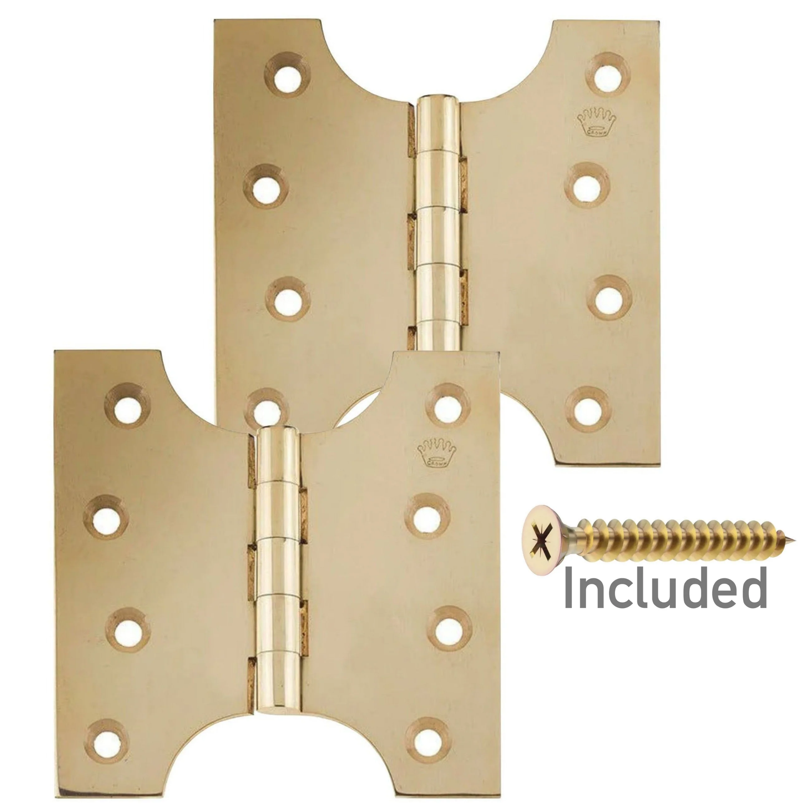 Parliament Hinge - 102x102x4mm - Polished Brass