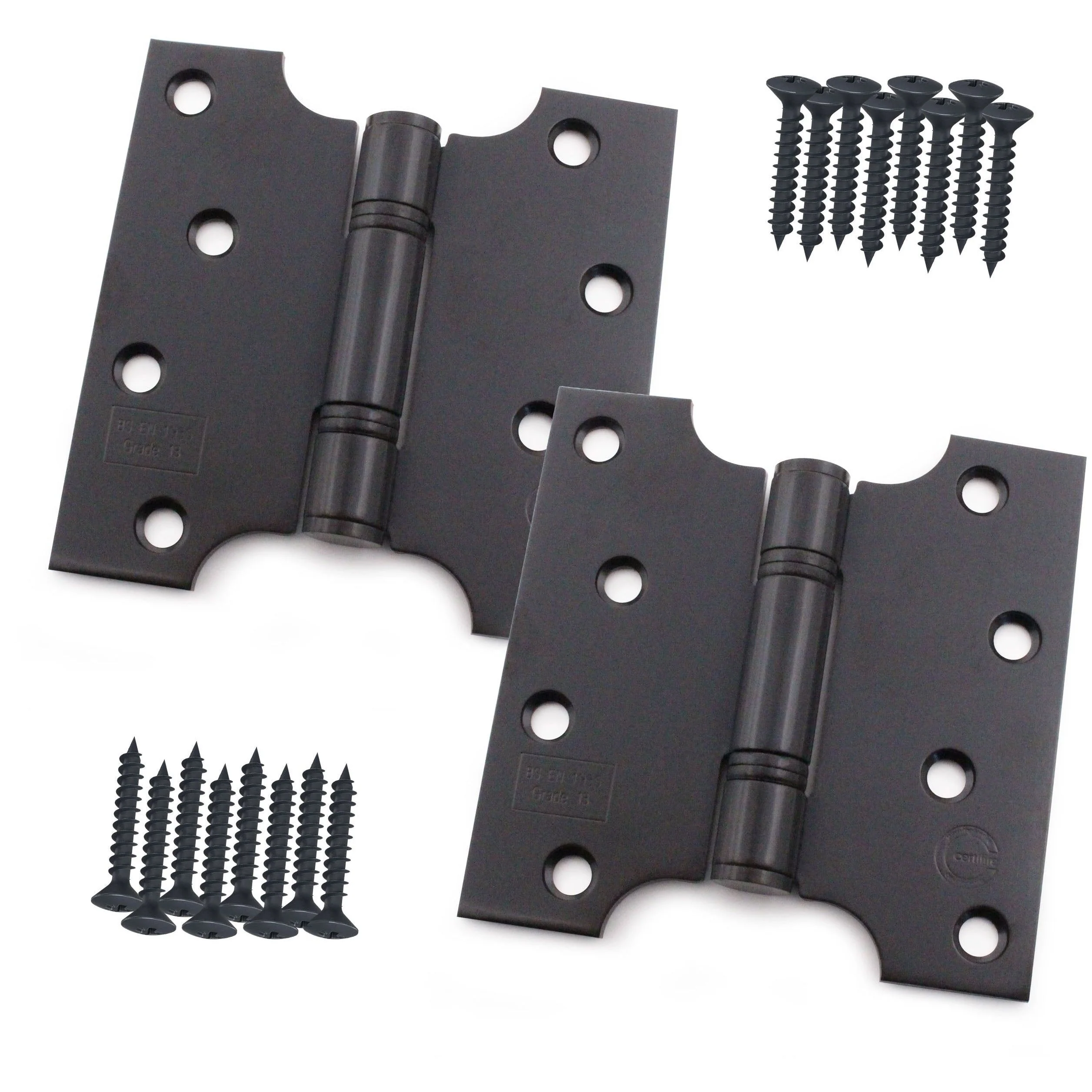 Parliament Projection Fire Door Hinges 4" Grade 13 - 102x51x102x3mm - Black