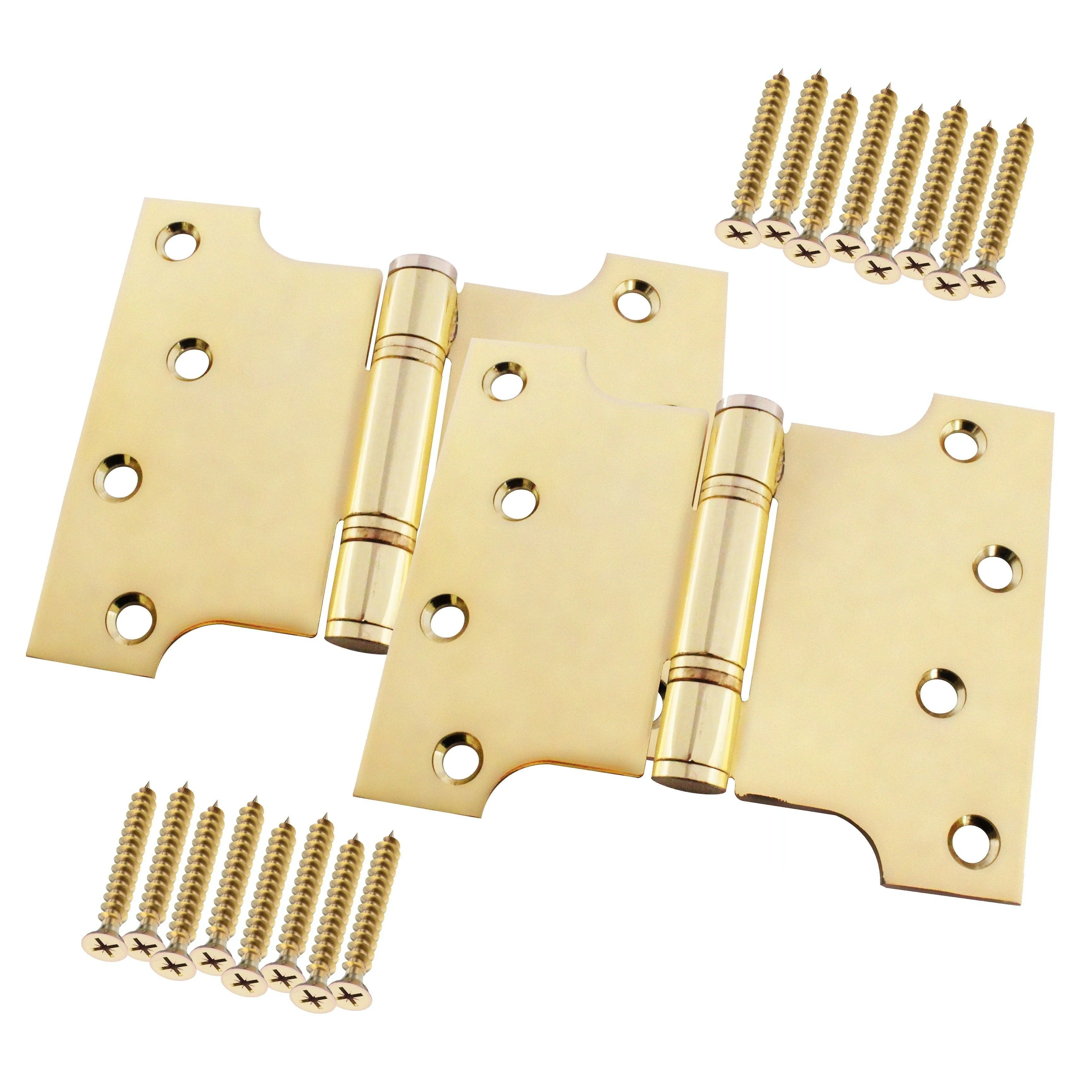 Parliament Projection Fire Door Hinges 4" Grade 13 - 102x76x127x3mm - PVD Brass