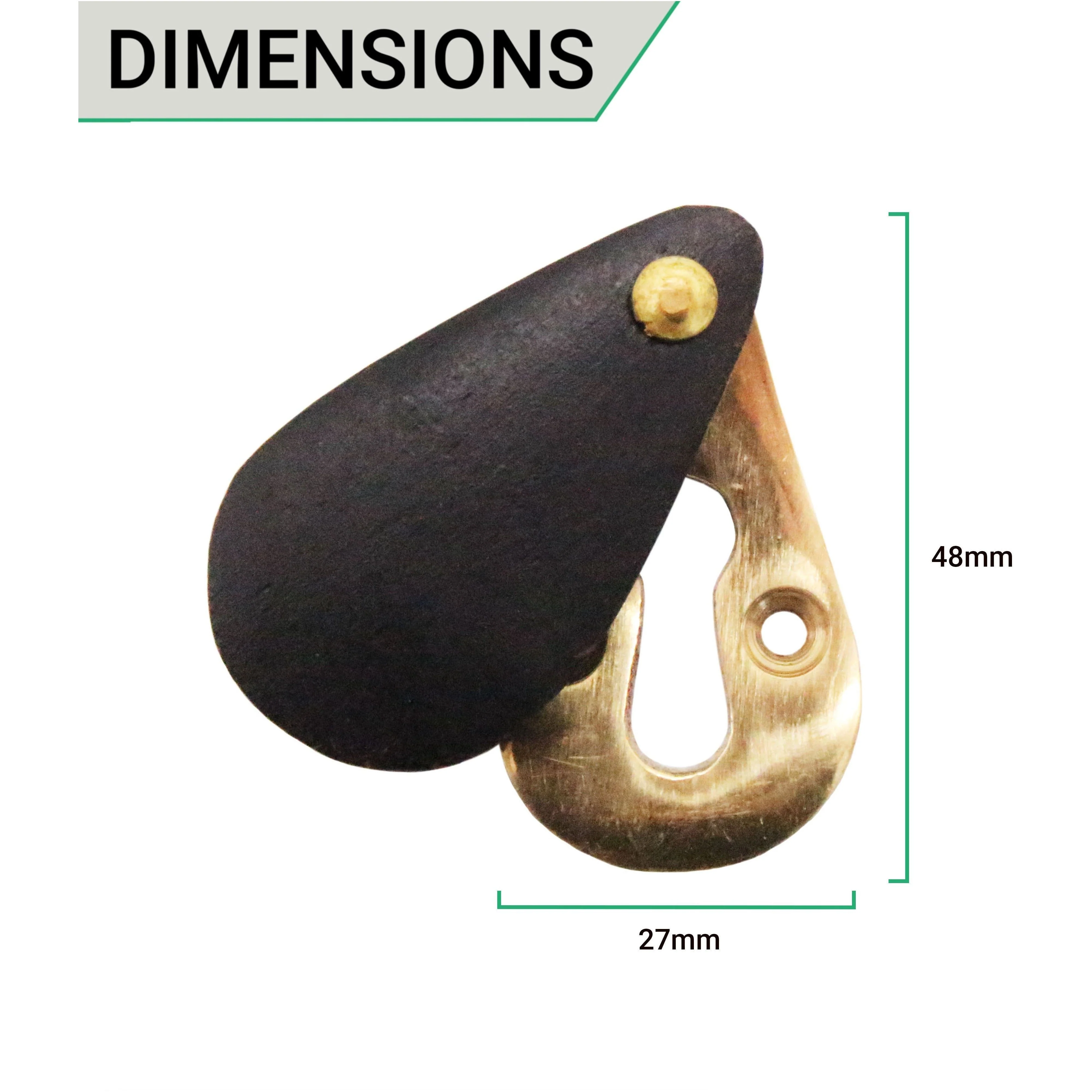 Peardrop Wooden Keyhole Cover Escutcheon Black Ebony SOLD AS SINGLE - Image 2