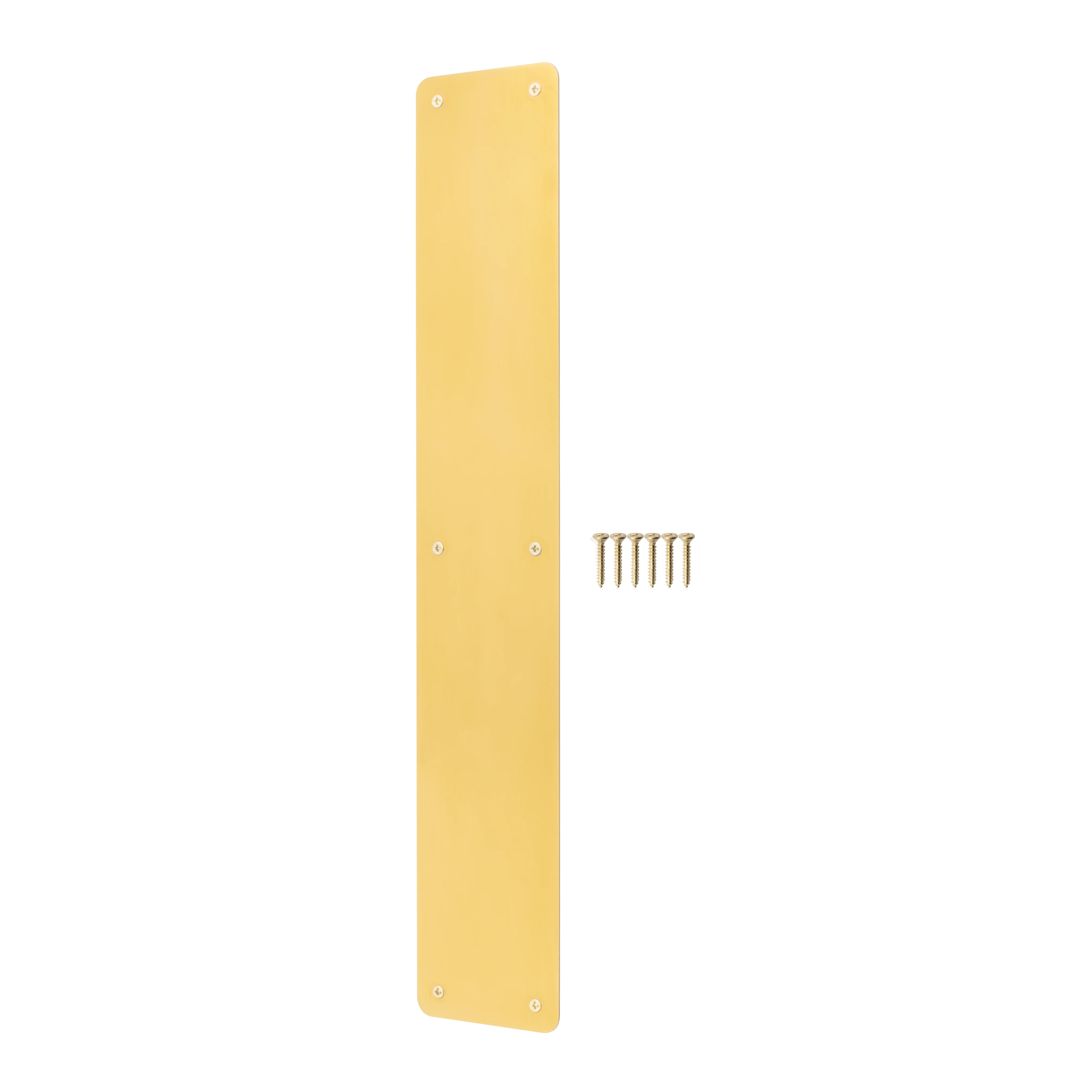 Plain Finger Plate - 425 x 75 x 1.2mm - Radius Corners - PVD Polished Brass
