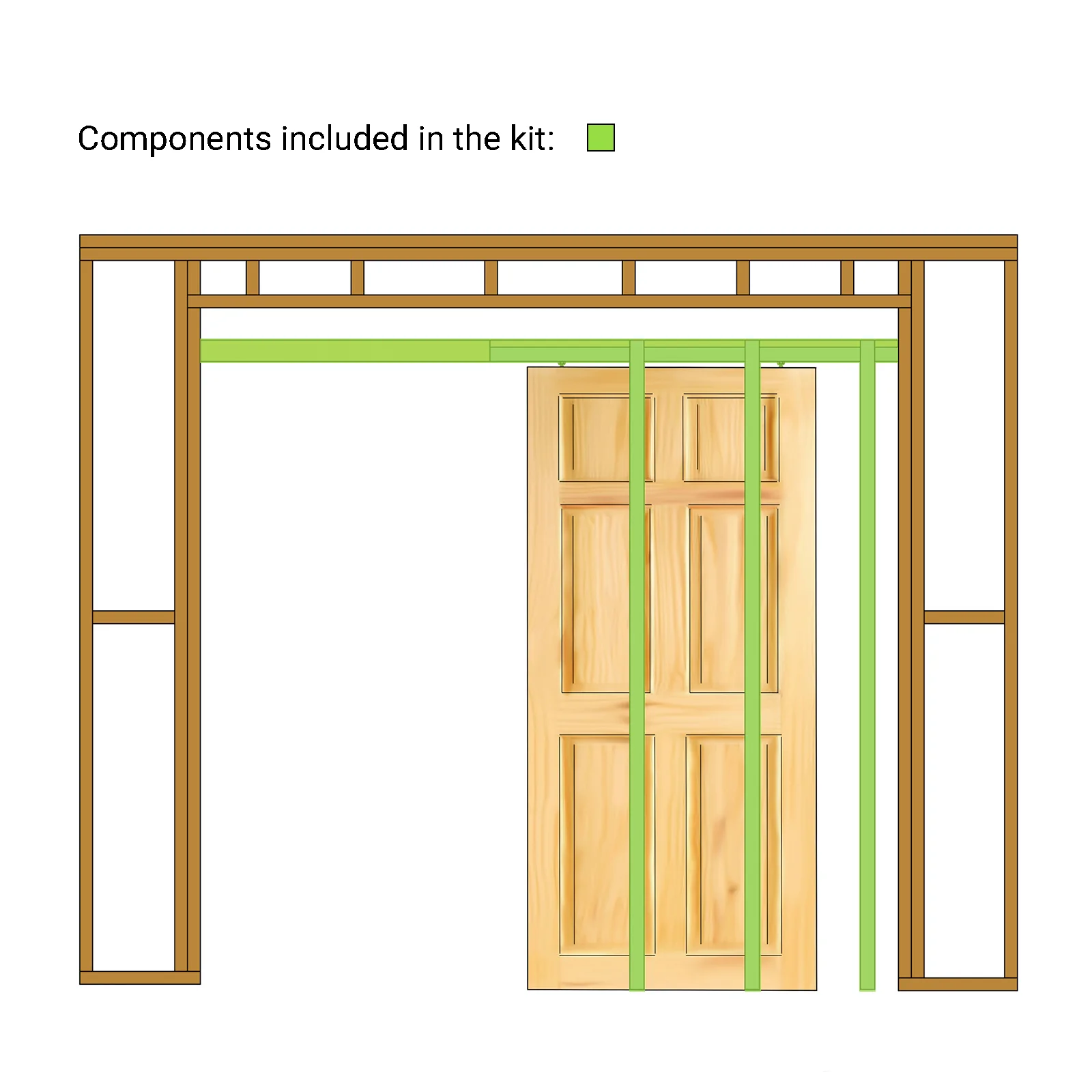 Pocket Door Kit for Single Doors with Soft Close - 915 x 2032mm Max Door Size - 120mm Finished Wall Thickness - Image 3