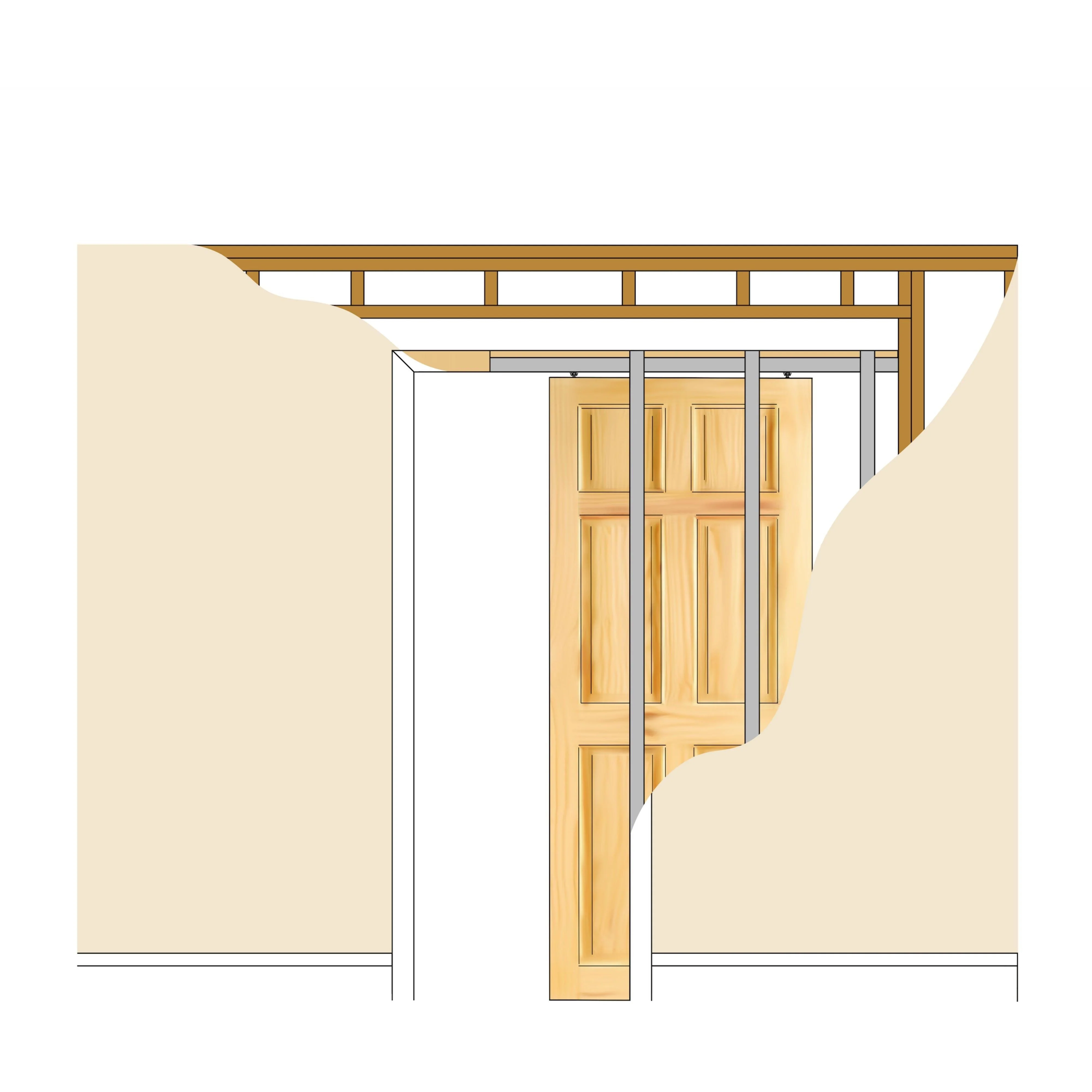 Pocket Door Kit for Single Doors with Soft Close - 915 x 2032mm Max Door Size - 120mm Finished Wall Thickness - Image 4
